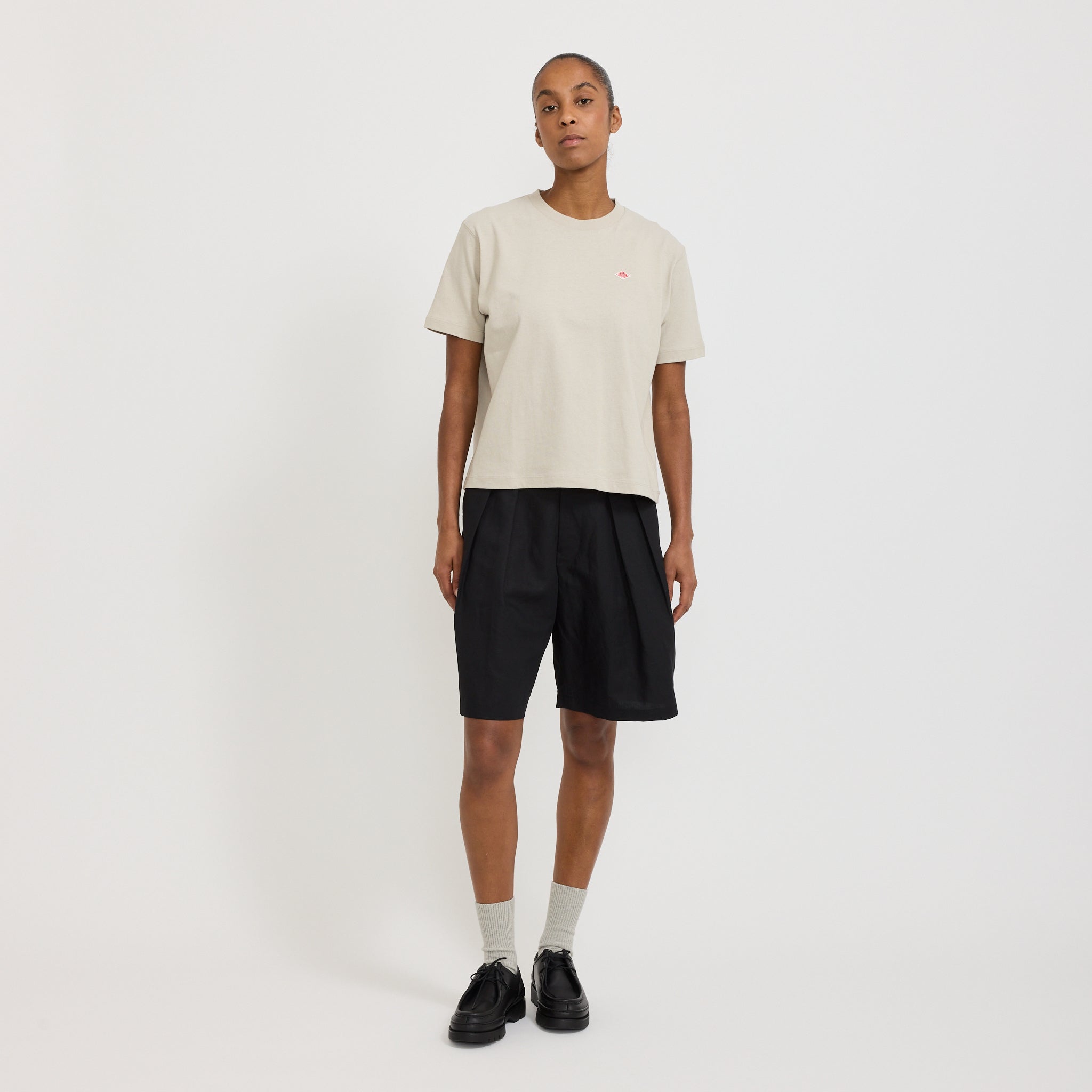Danton | Womens Short T-Shirt Greige | Maplestore
