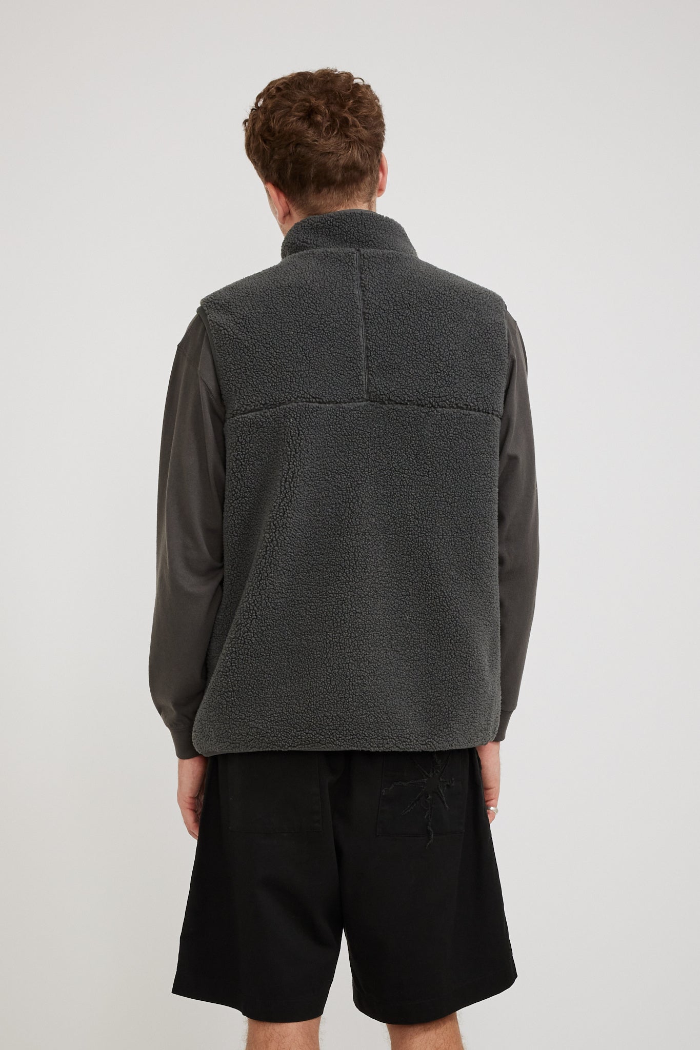 Danton | Stand Collar Vest Light Boa Charcoal Grey | Maplestore