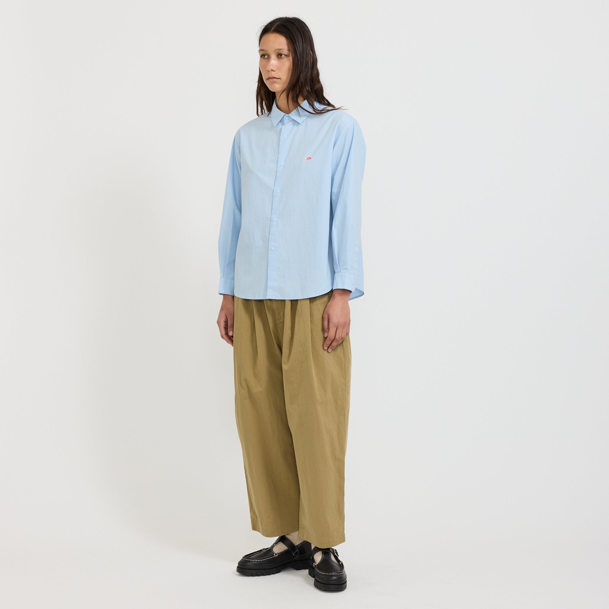 Double Pleated Easy Pants Dark Beige