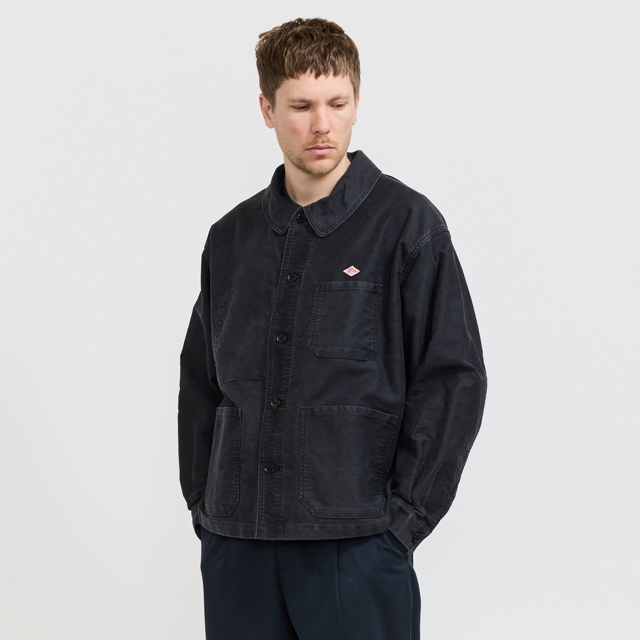 Danton | Wide Coverall Sulfur Dye Heavy Moleskin Black | Maplestore