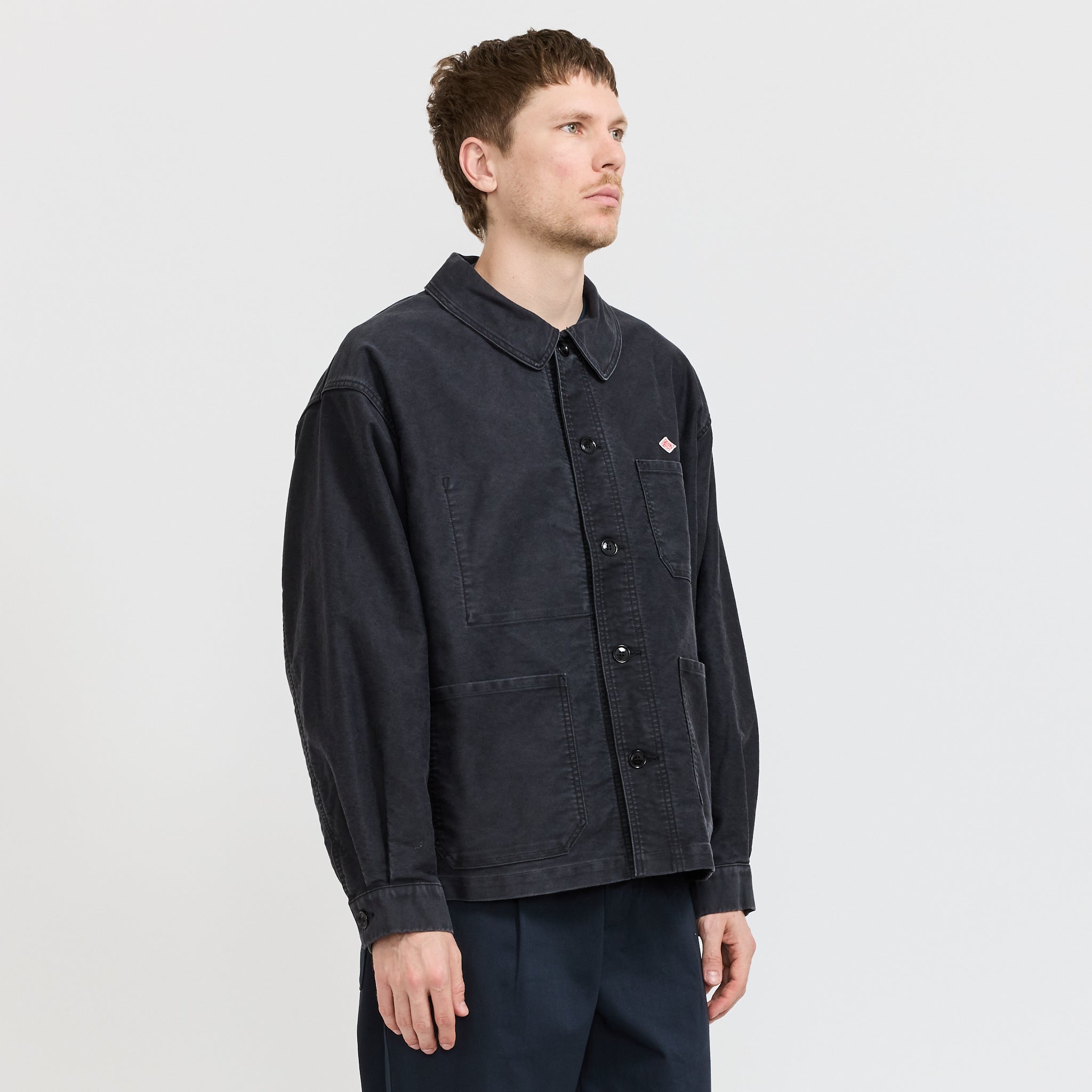 Danton | Wide Coverall Sulfur Dye Heavy Moleskin Black | Maplestore