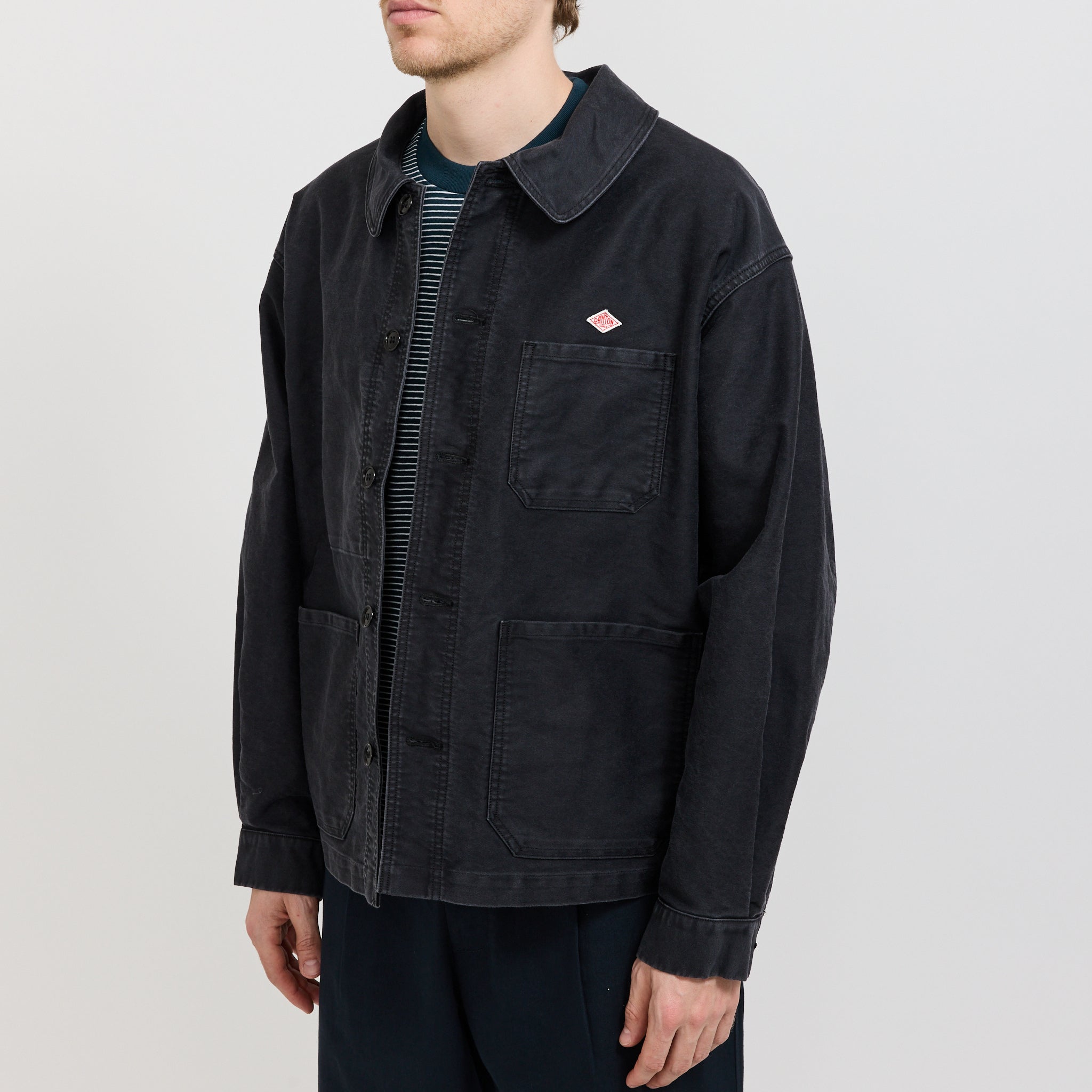 Danton | Wide Coverall Sulfur Dye Heavy Moleskin Black | Maplestore