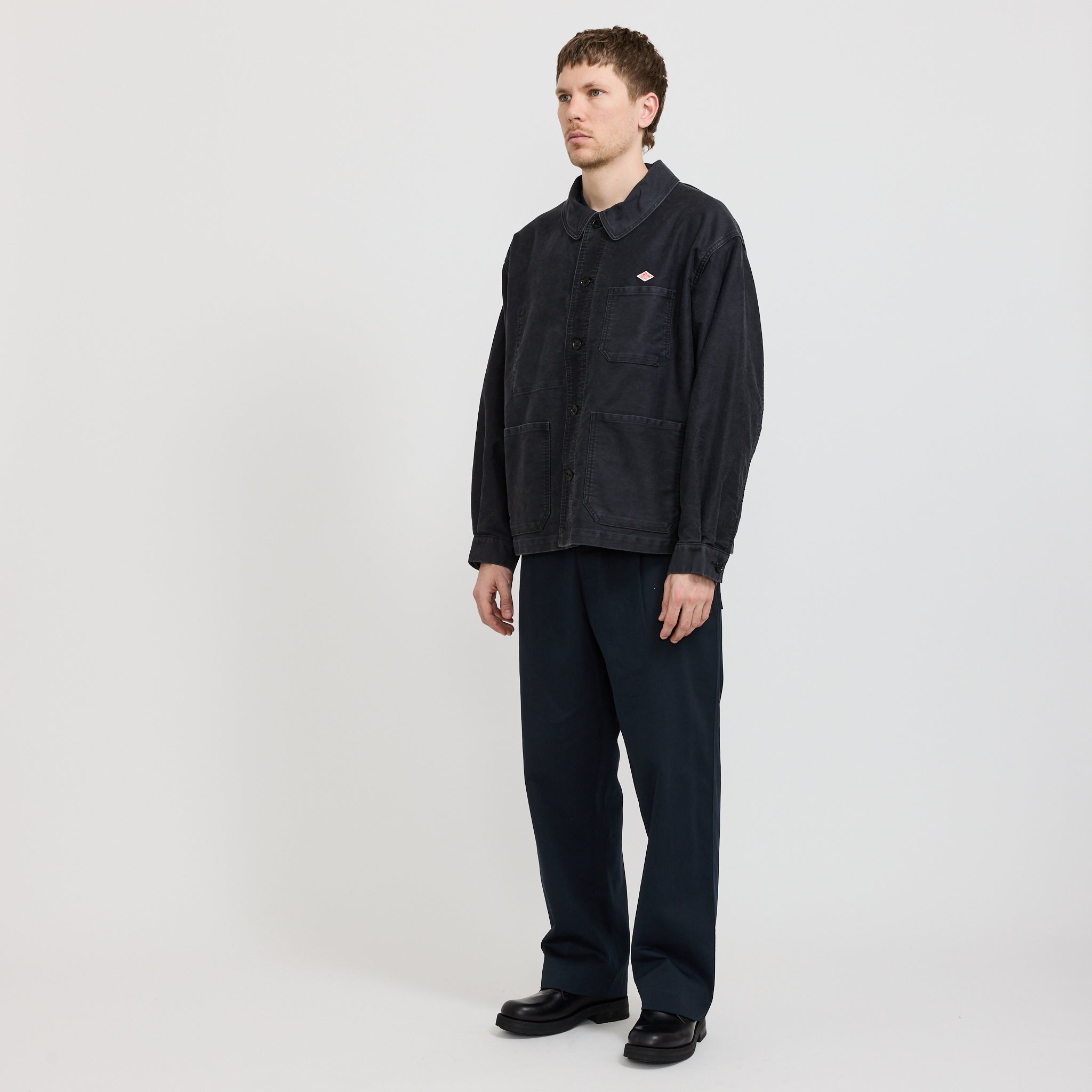 Danton | Wide Coverall Sulfur Dye Heavy Moleskin Black | Maplestore