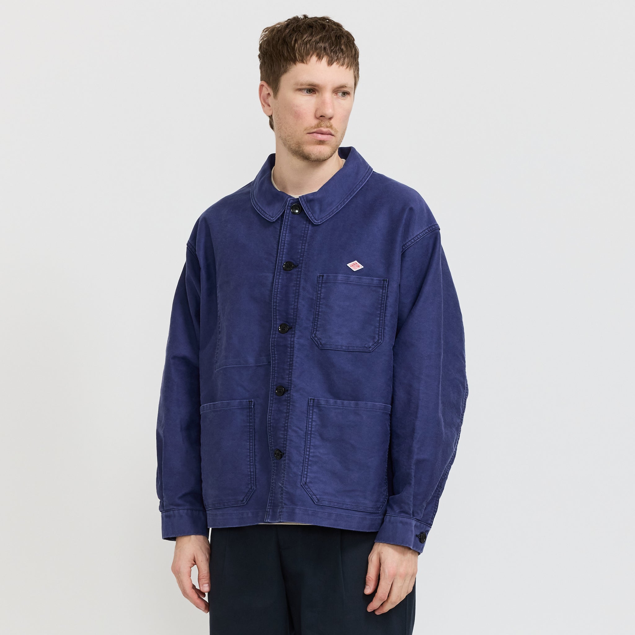 Danton | Wide Coverall Sulfur Dye Heavy Moleskin Navy | Maplestore