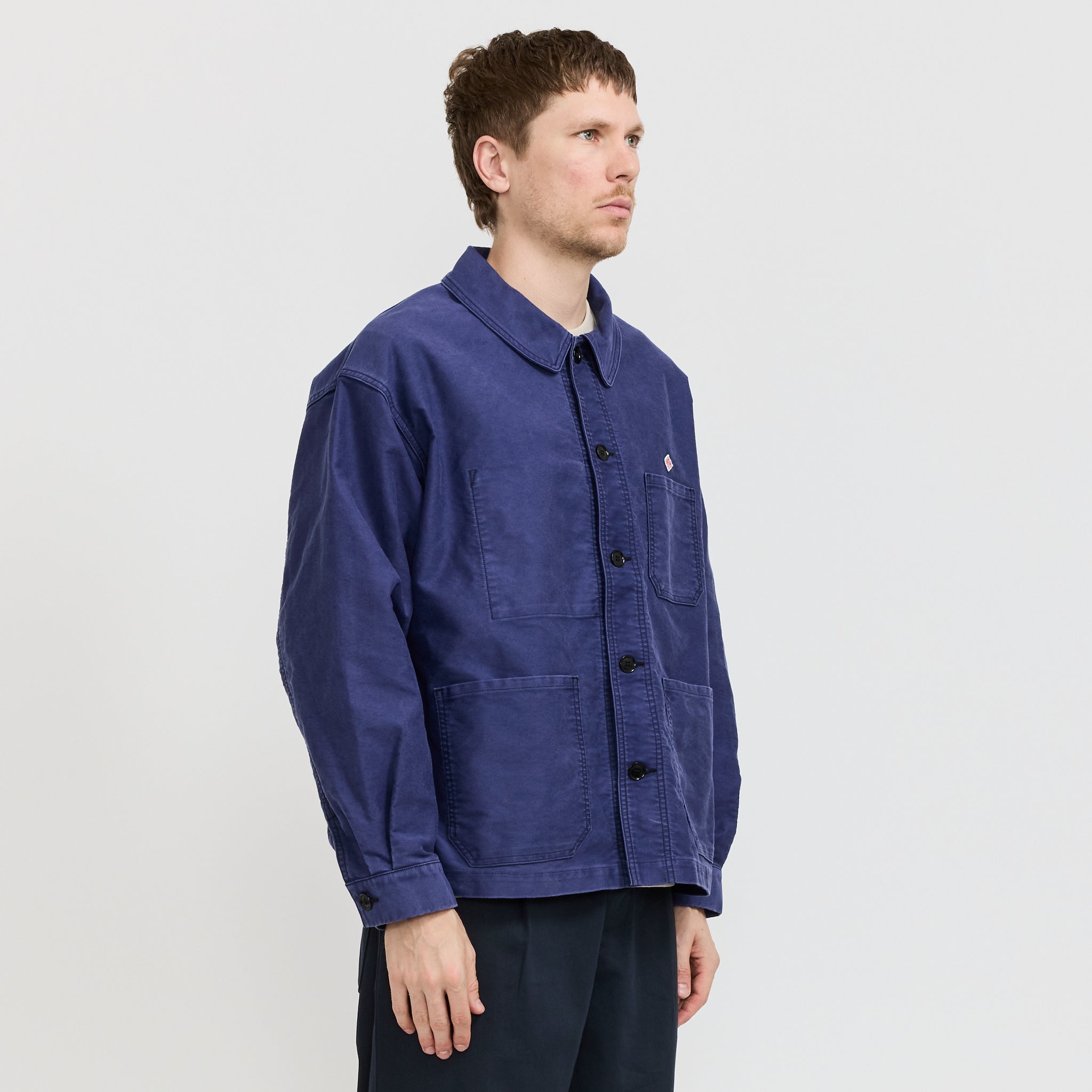 Danton | Wide Coverall Sulfur Dye Heavy Moleskin Navy | Maplestore