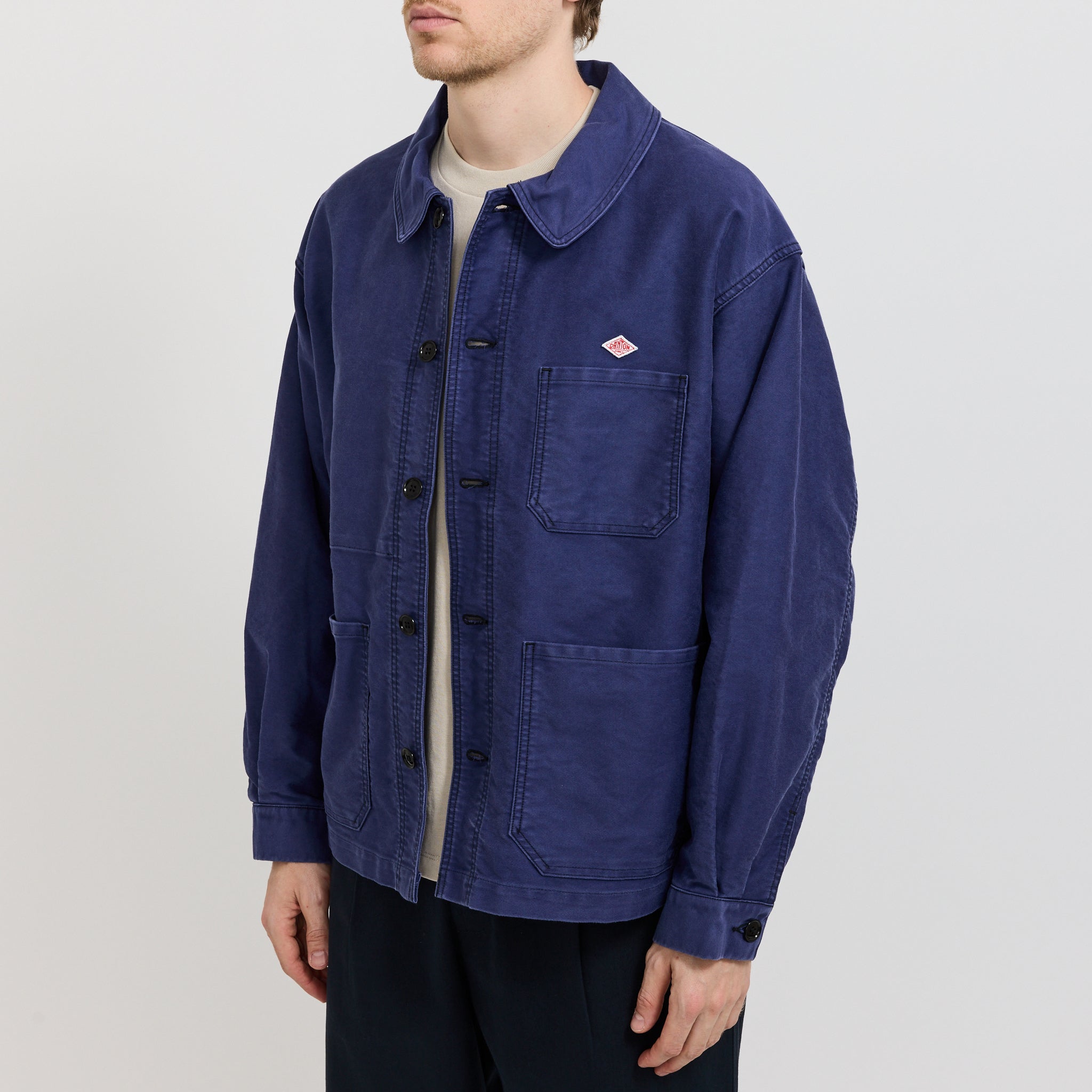 Danton | Wide Coverall Sulfur Dye Heavy Moleskin Navy | Maplestore