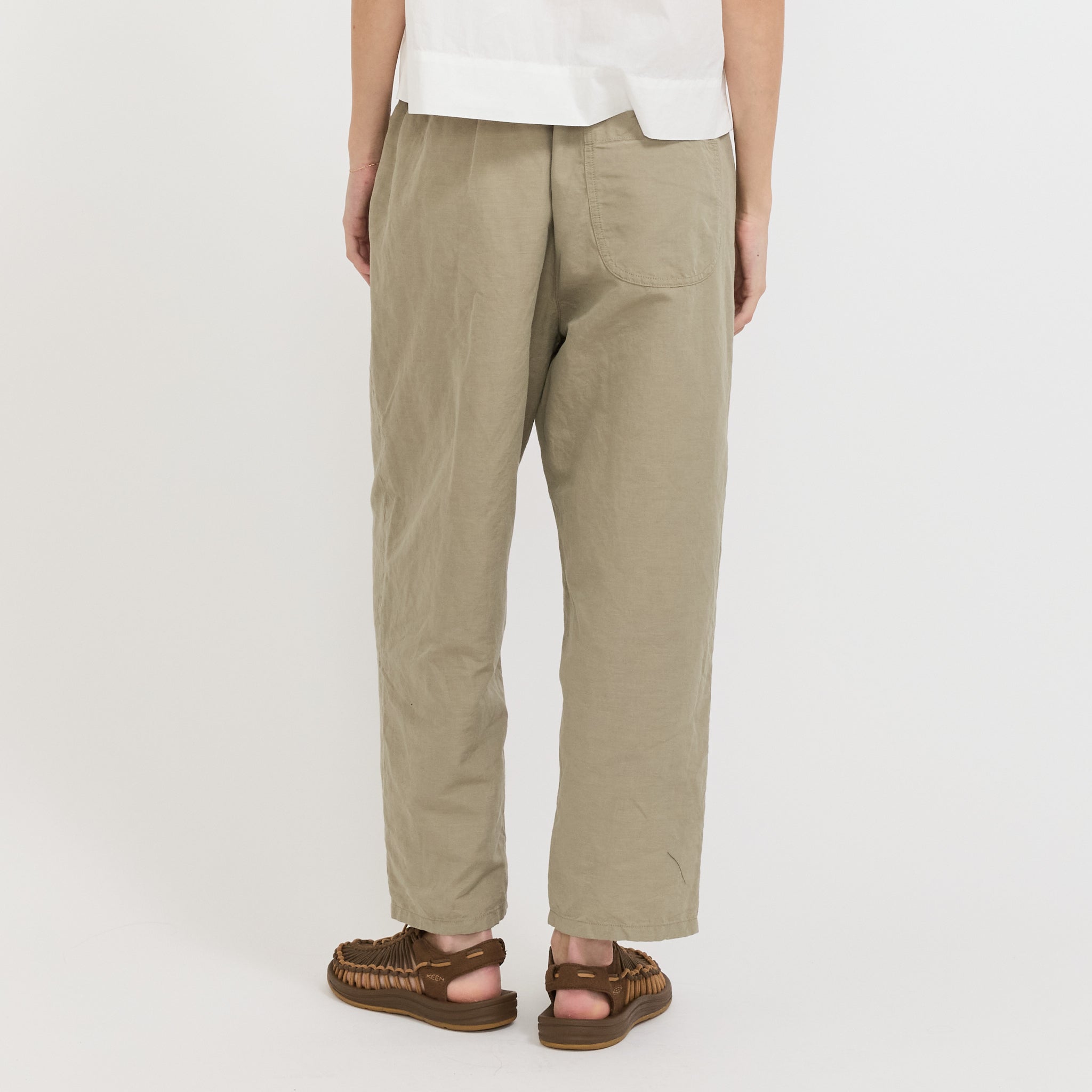 Danton | Womens Easy Pants Cotton/Linen Weather Cloth Olive | Maplestore