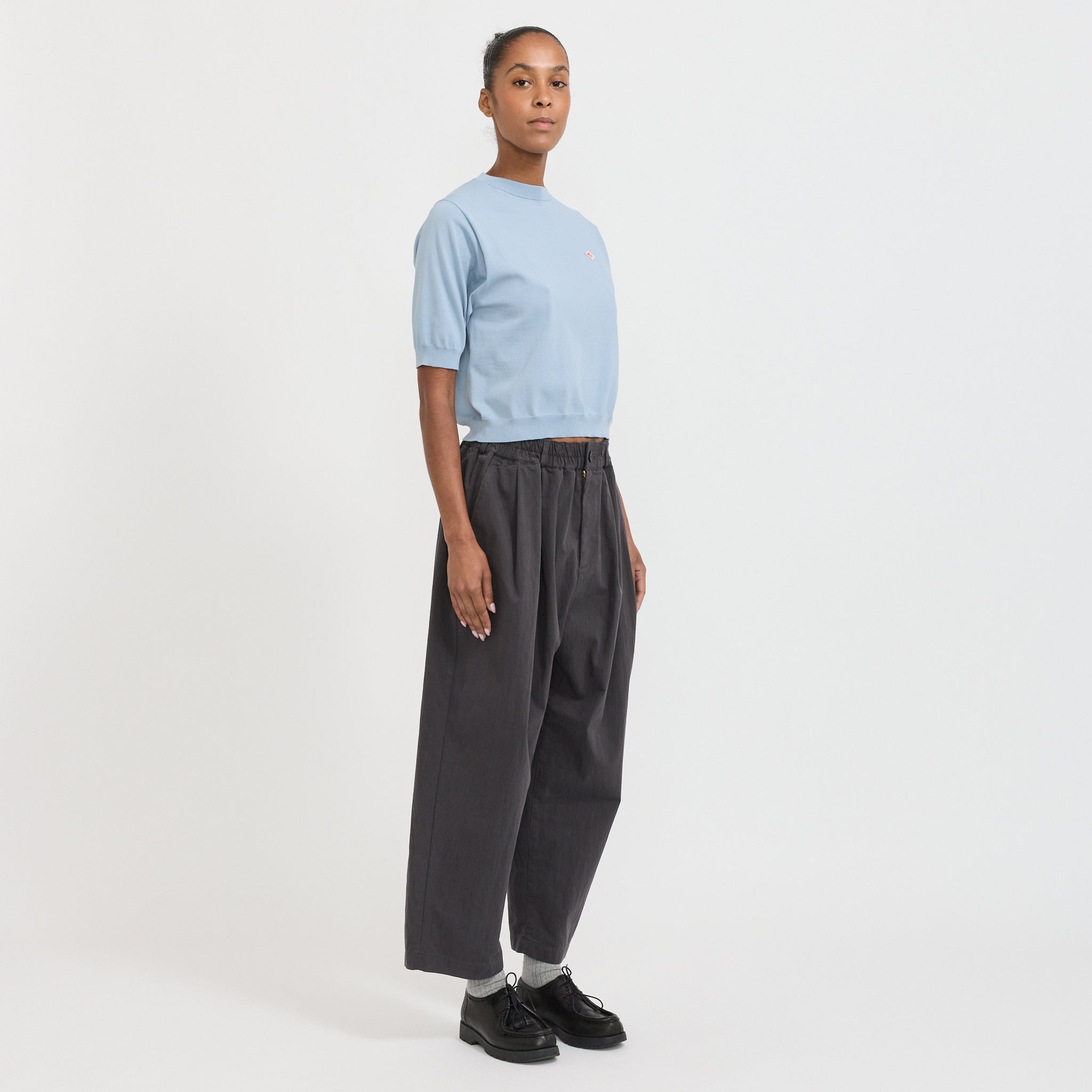 Danton | Womens Easy Pants Cotton/Nylon Twill Charcoal | Maplestore