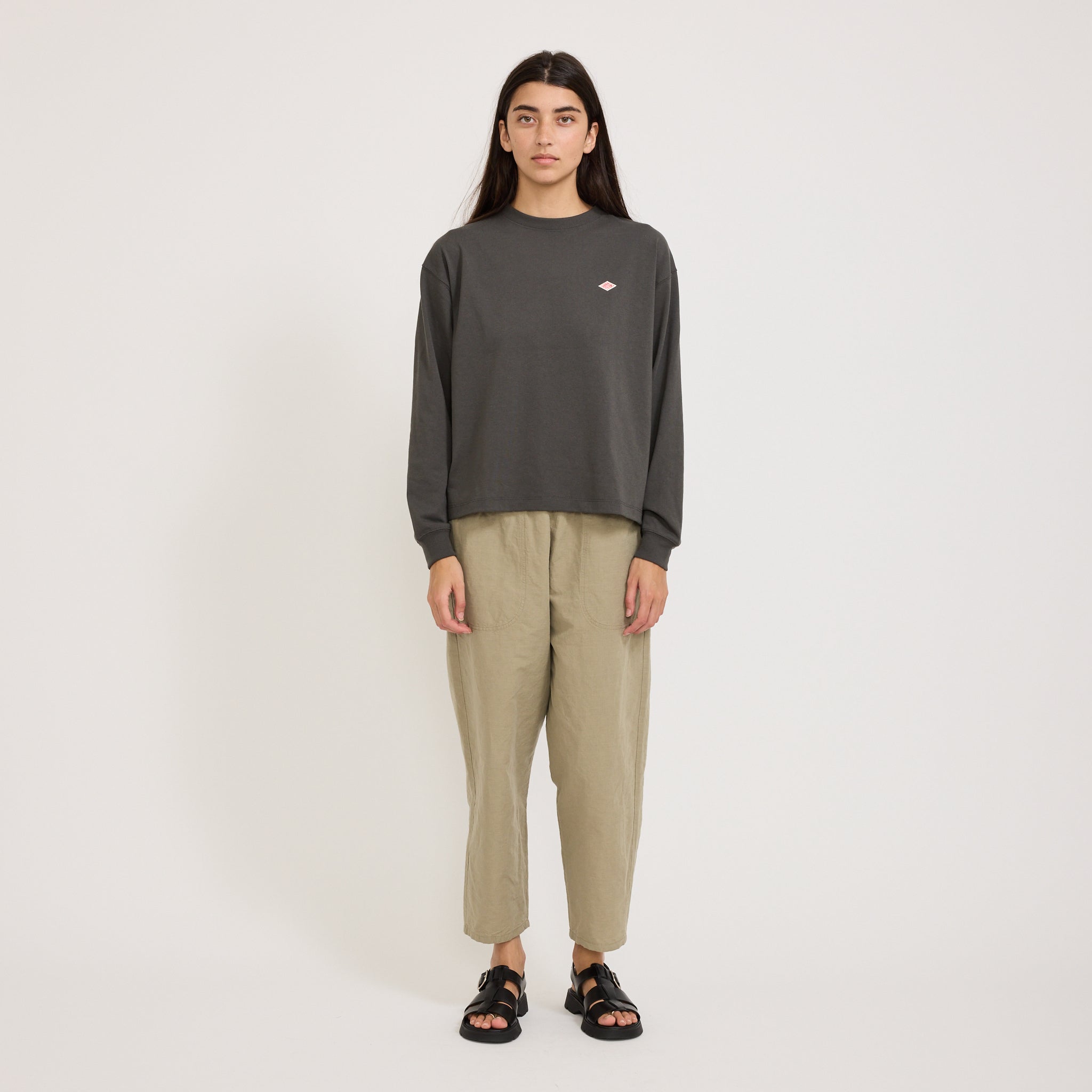 Danton | Womens Long Sleeve T-Shirt Coal Grey | Maplestore