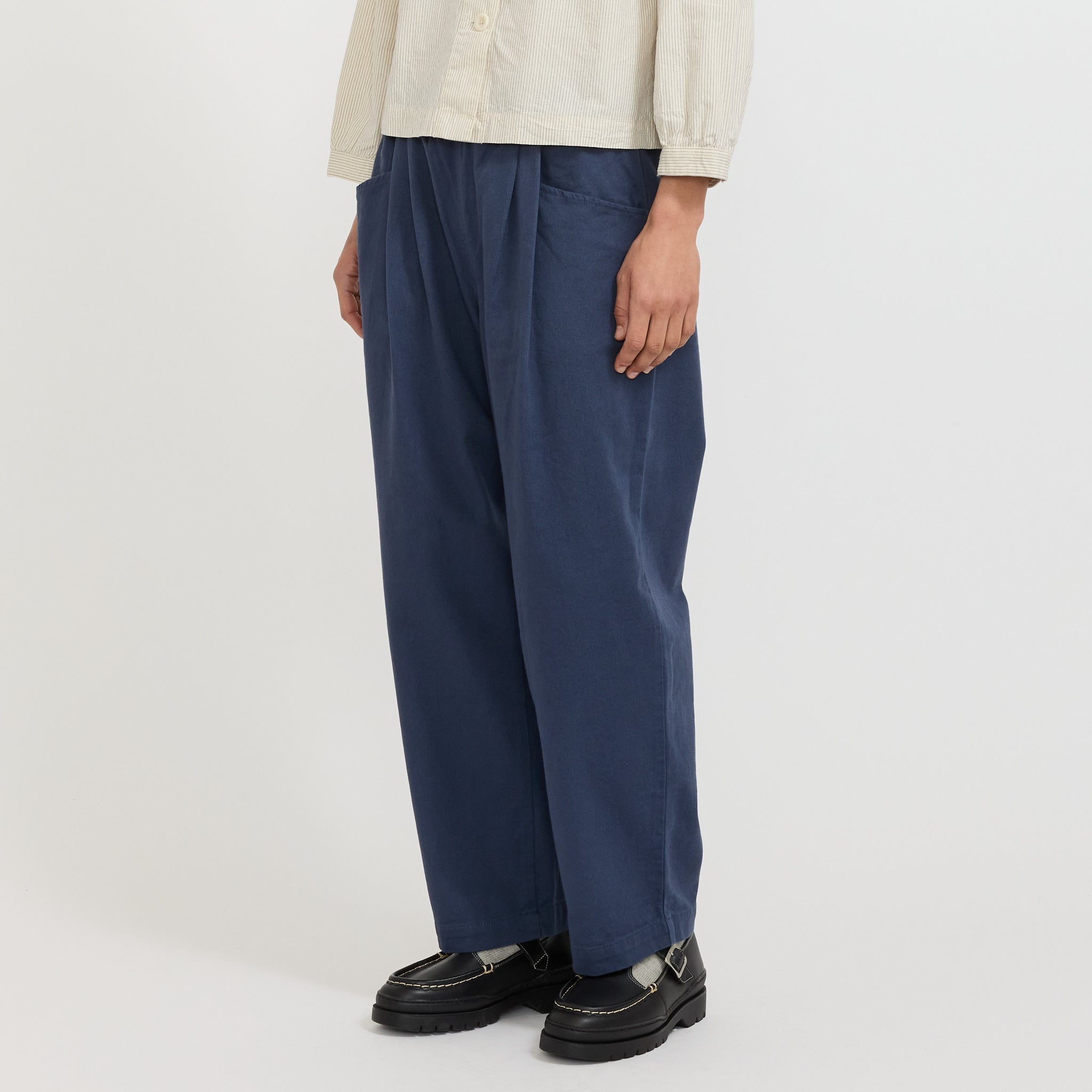 Tuck Easy Pants Heavy Twill Blue