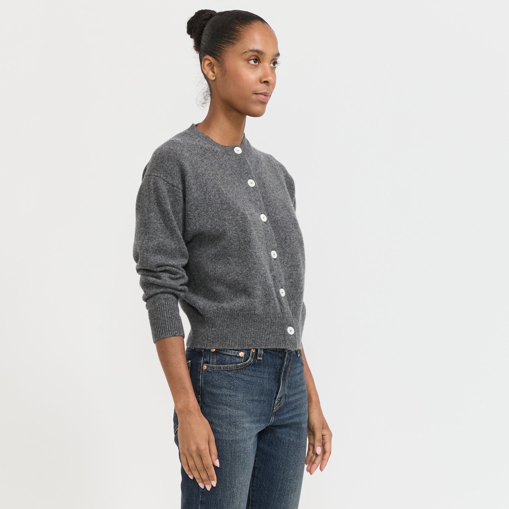 &Daughter | Ada Crewneck Cardigan Derby Grey | Maplestore