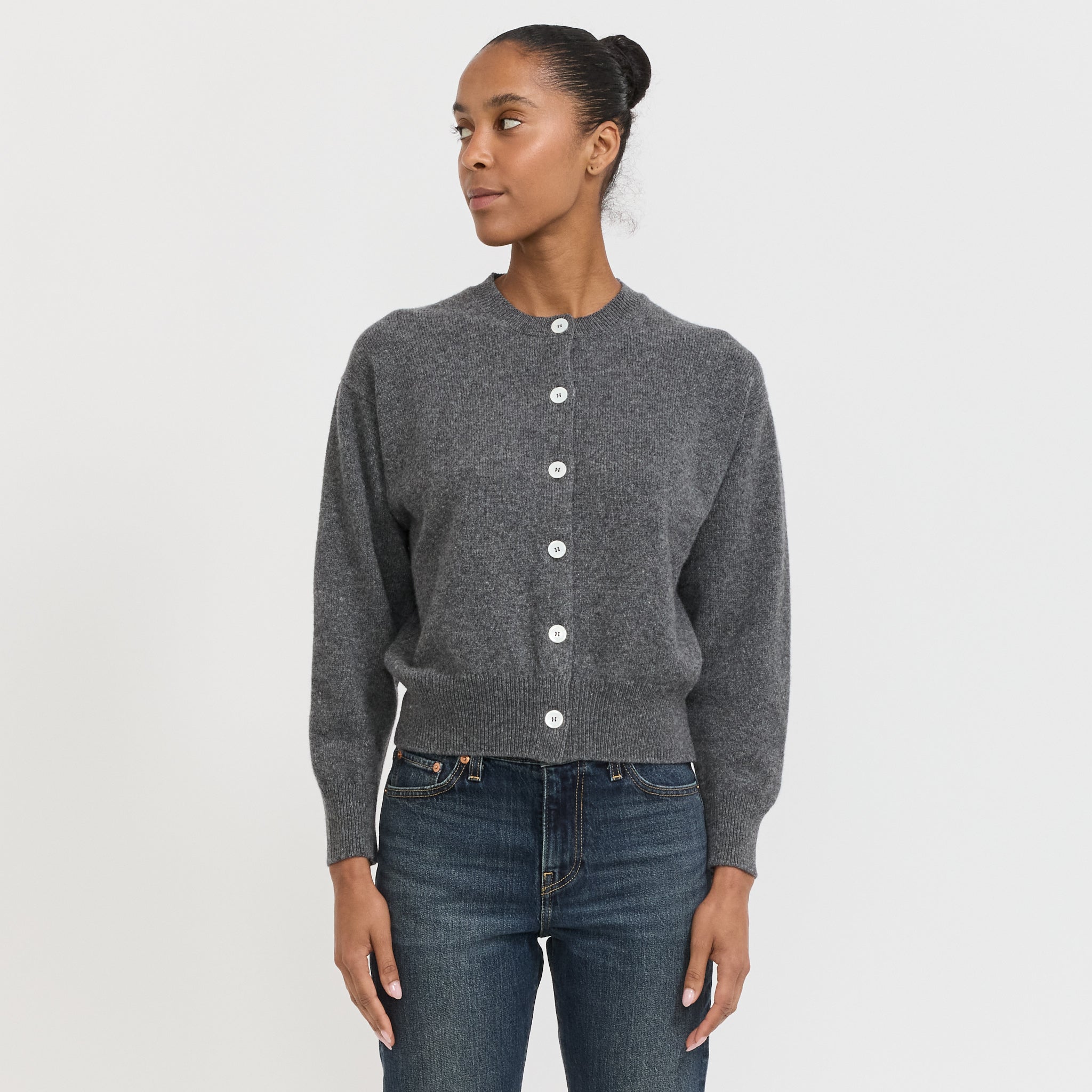 &Daughter | Ada Crewneck Cardigan Derby Grey | Maplestore