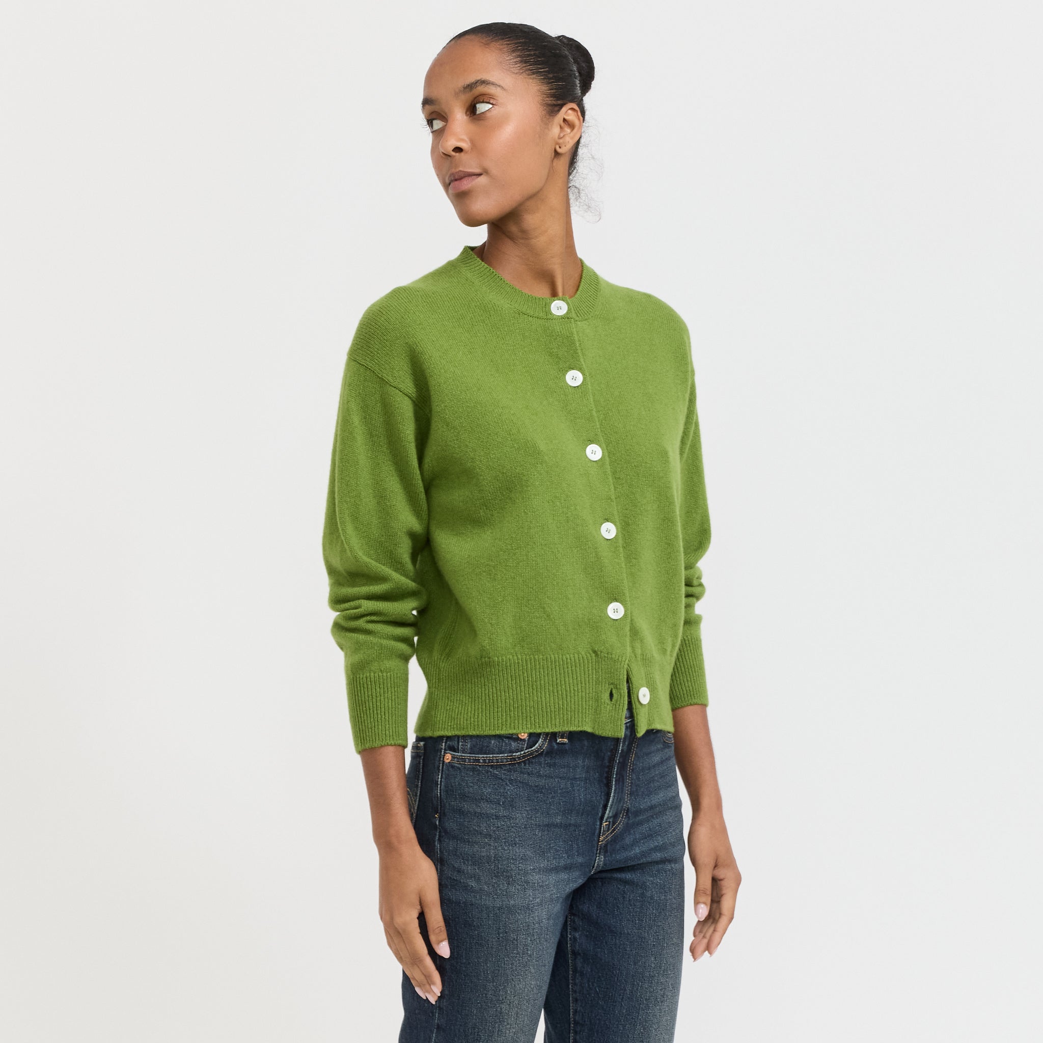 &Daughter | Ada Crewneck Cardigan Green | Maplestore