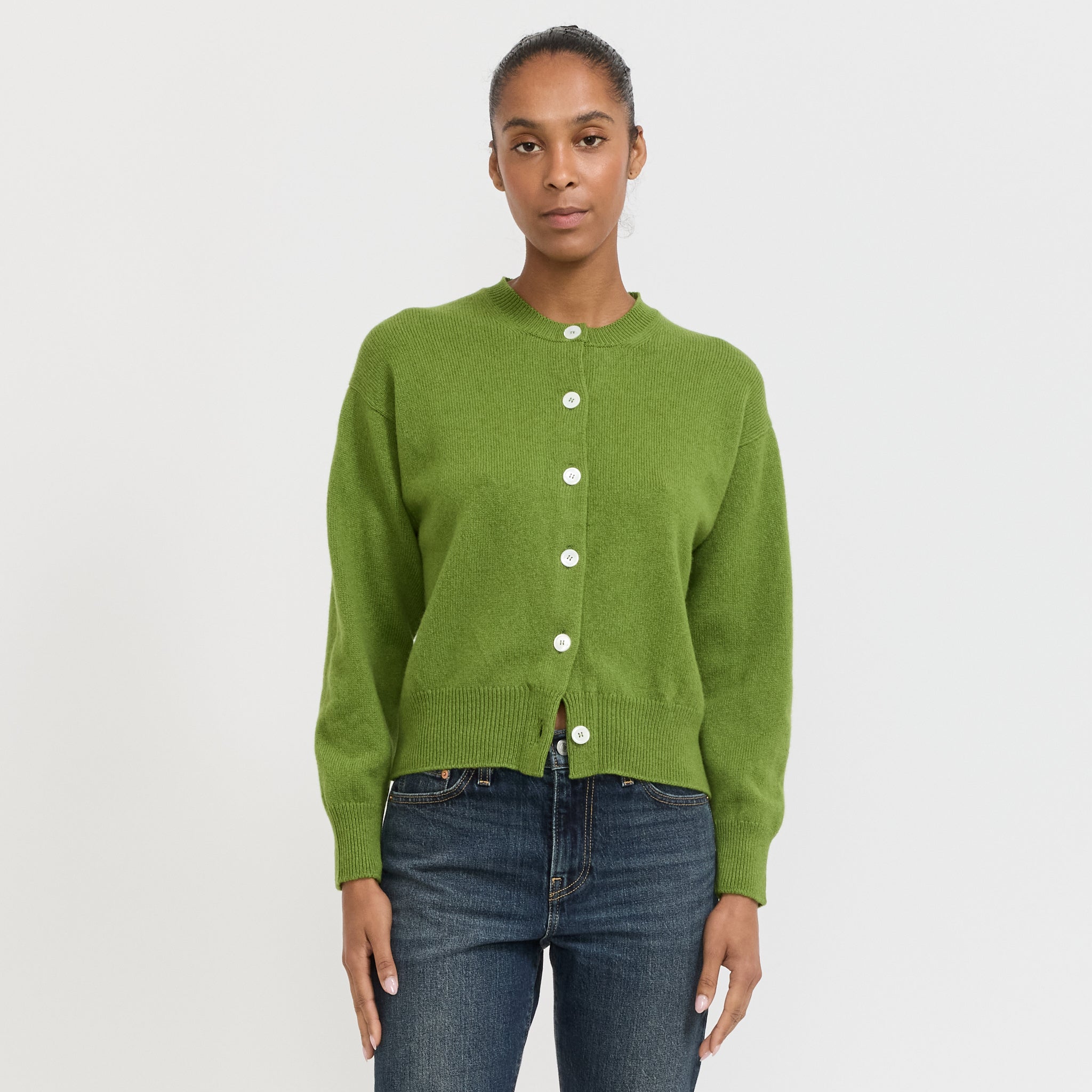 &Daughter | Ada Crewneck Cardigan Green | Maplestore