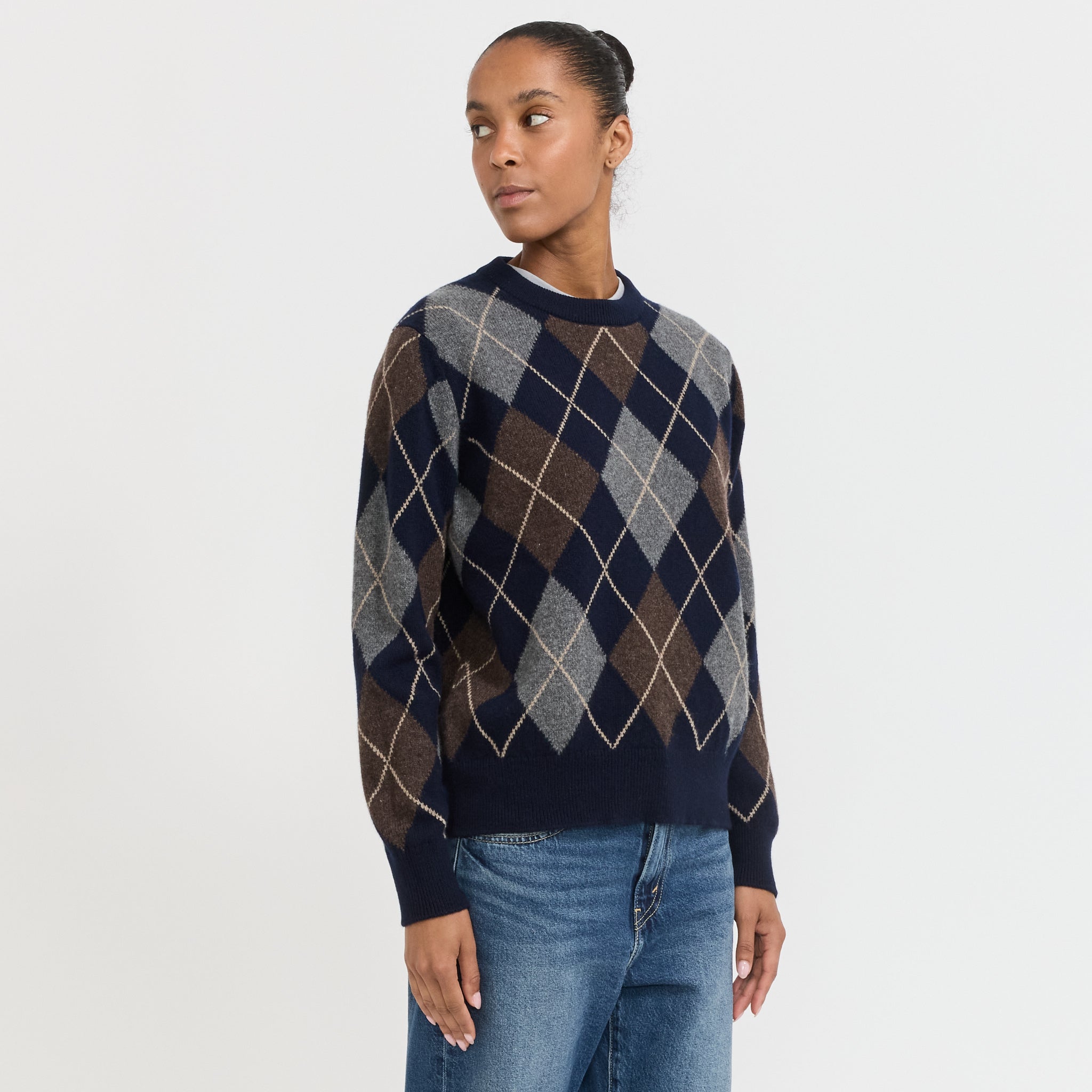 &Daughter | Argyle Slouch Crewneck Multi | Maplestore