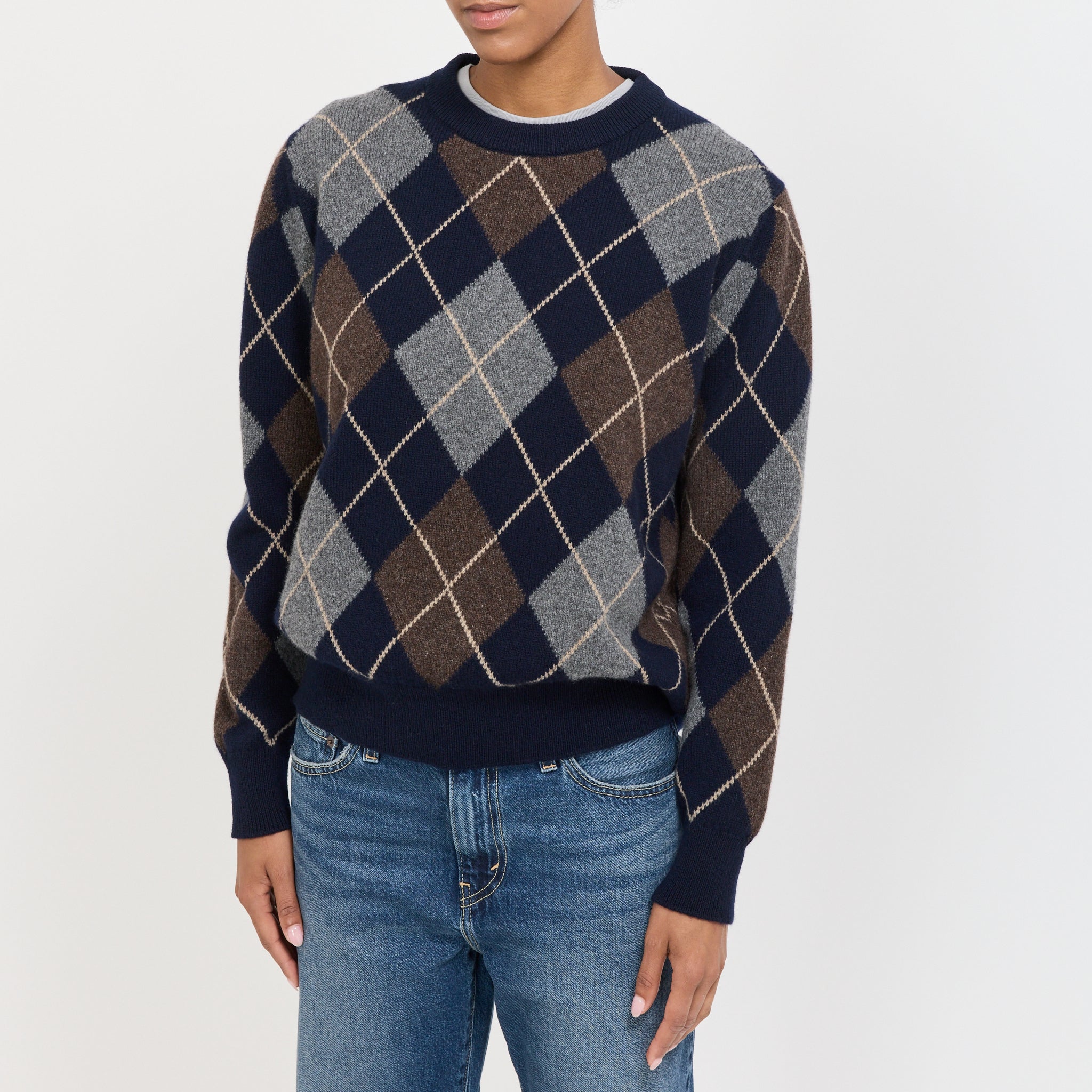&Daughter | Argyle Slouch Crewneck Multi | Maplestore