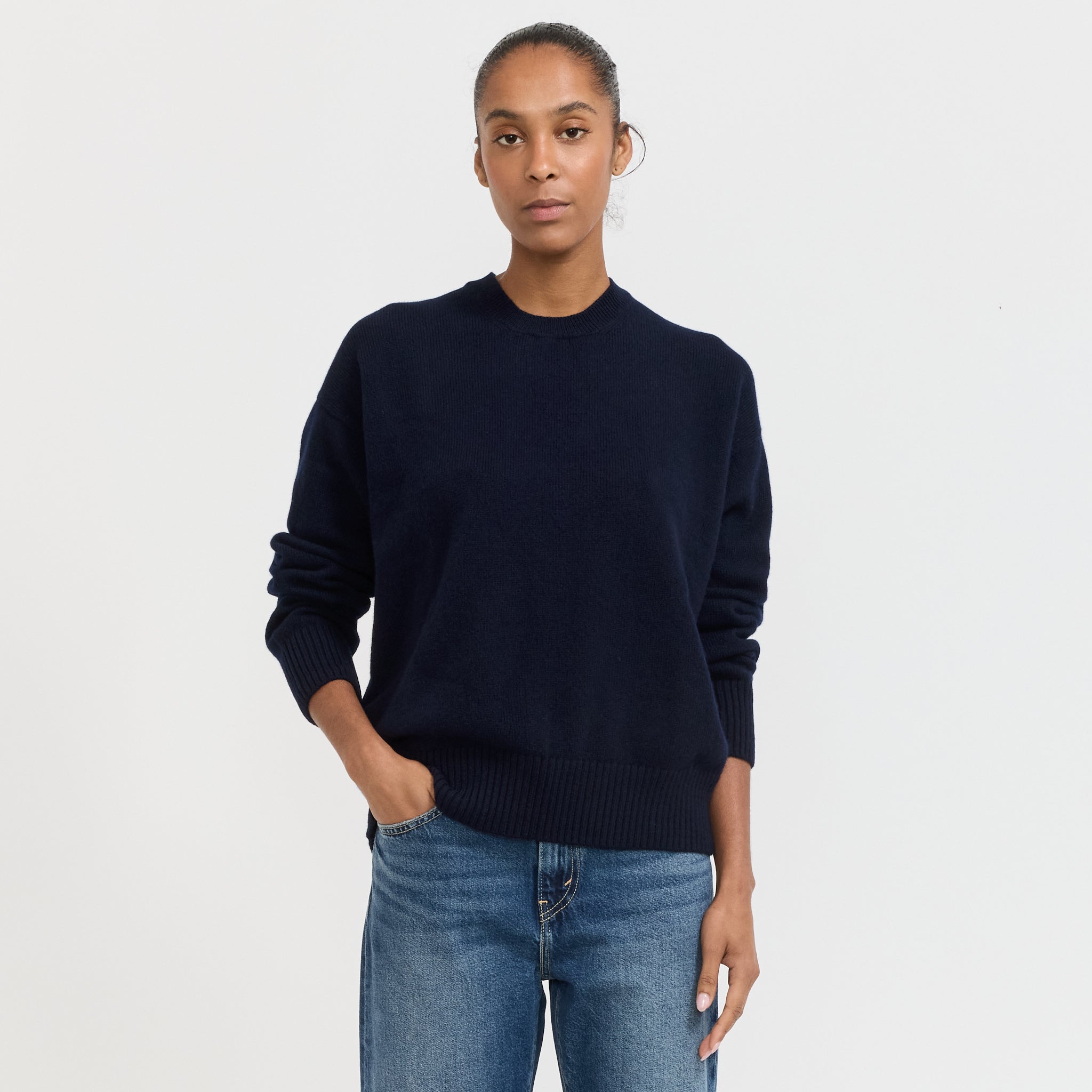 Innes Slouch Crewneck Navy