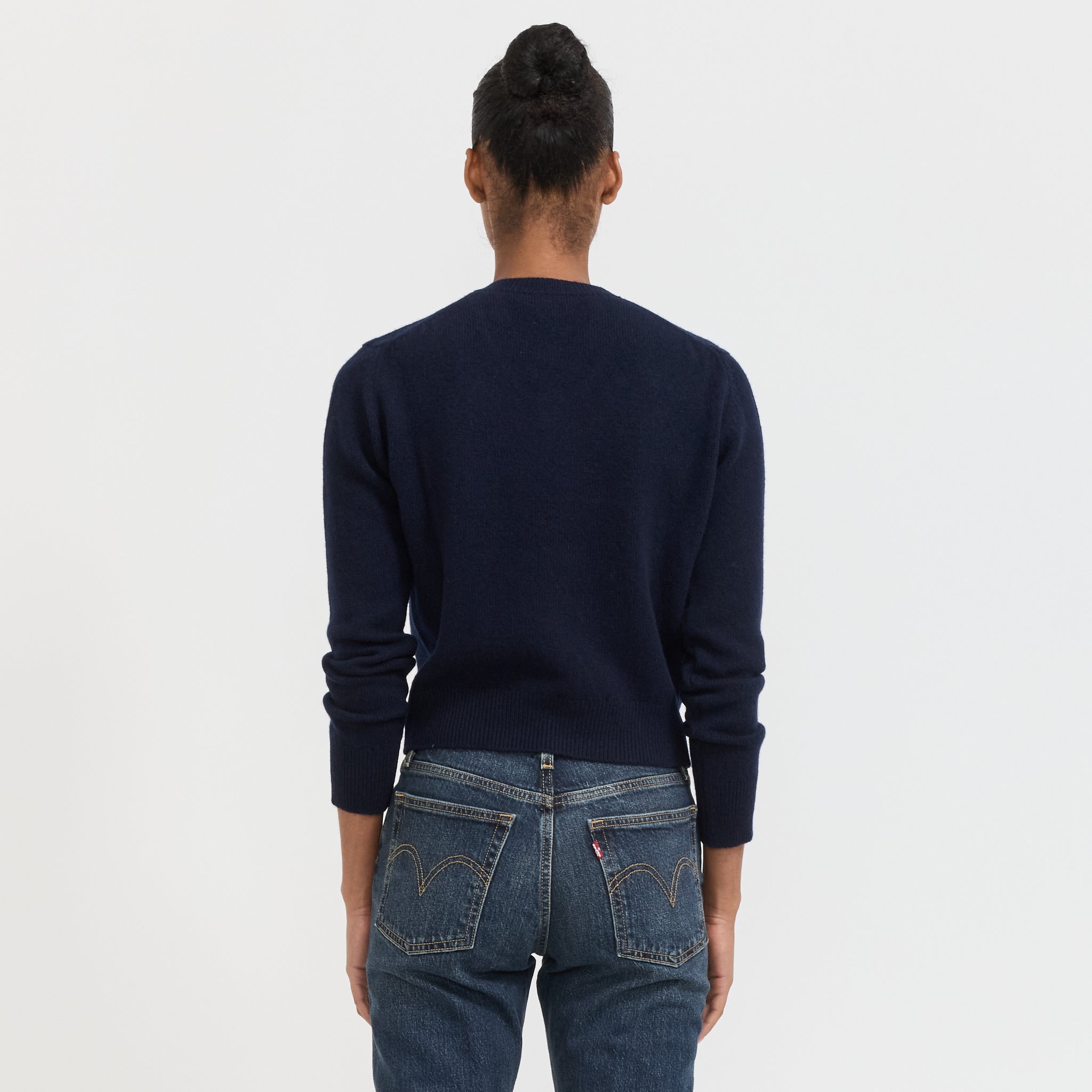 &Daughter | Sligo Shrunken V-Neck Navy | Maplestore