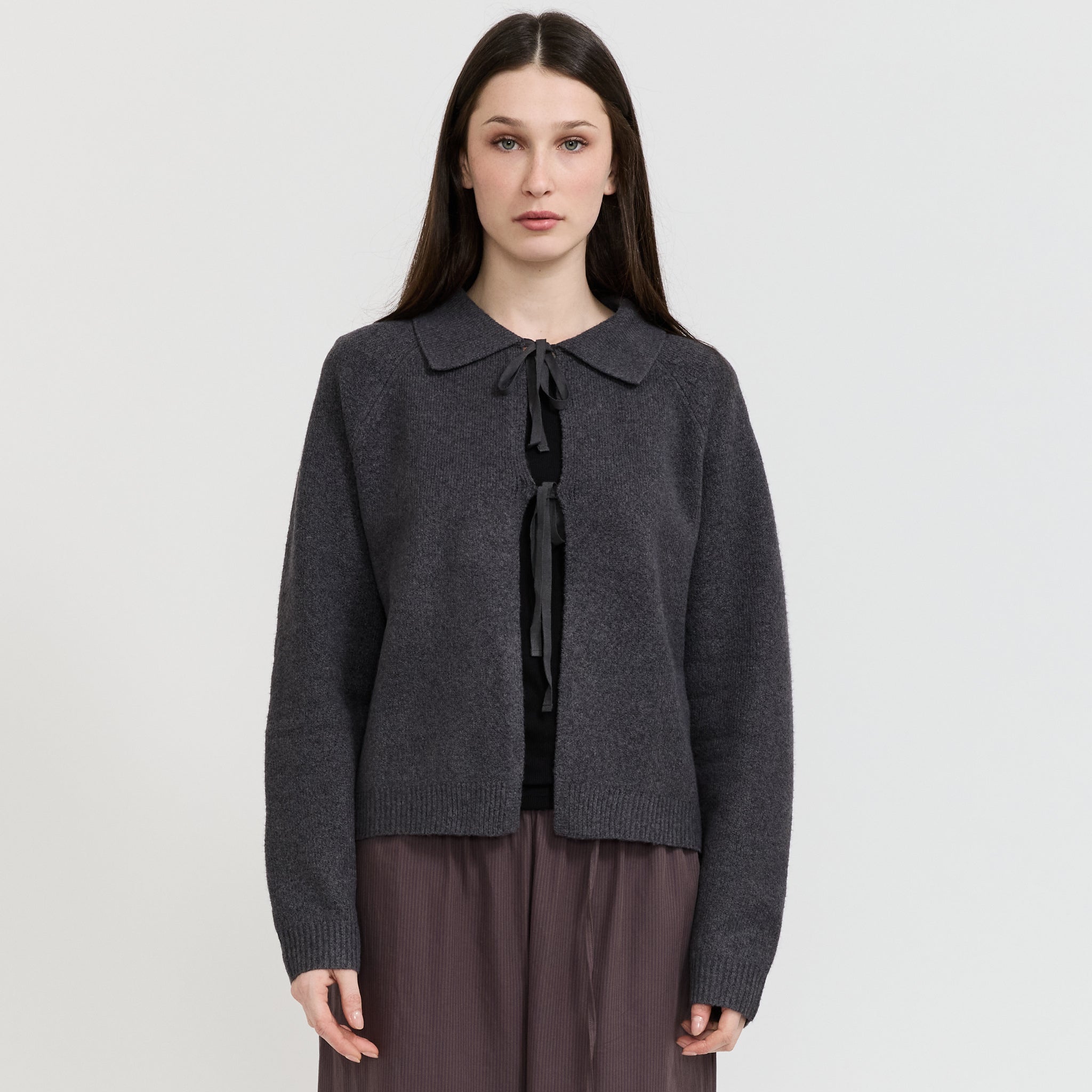 Box Cardigan Charcoal