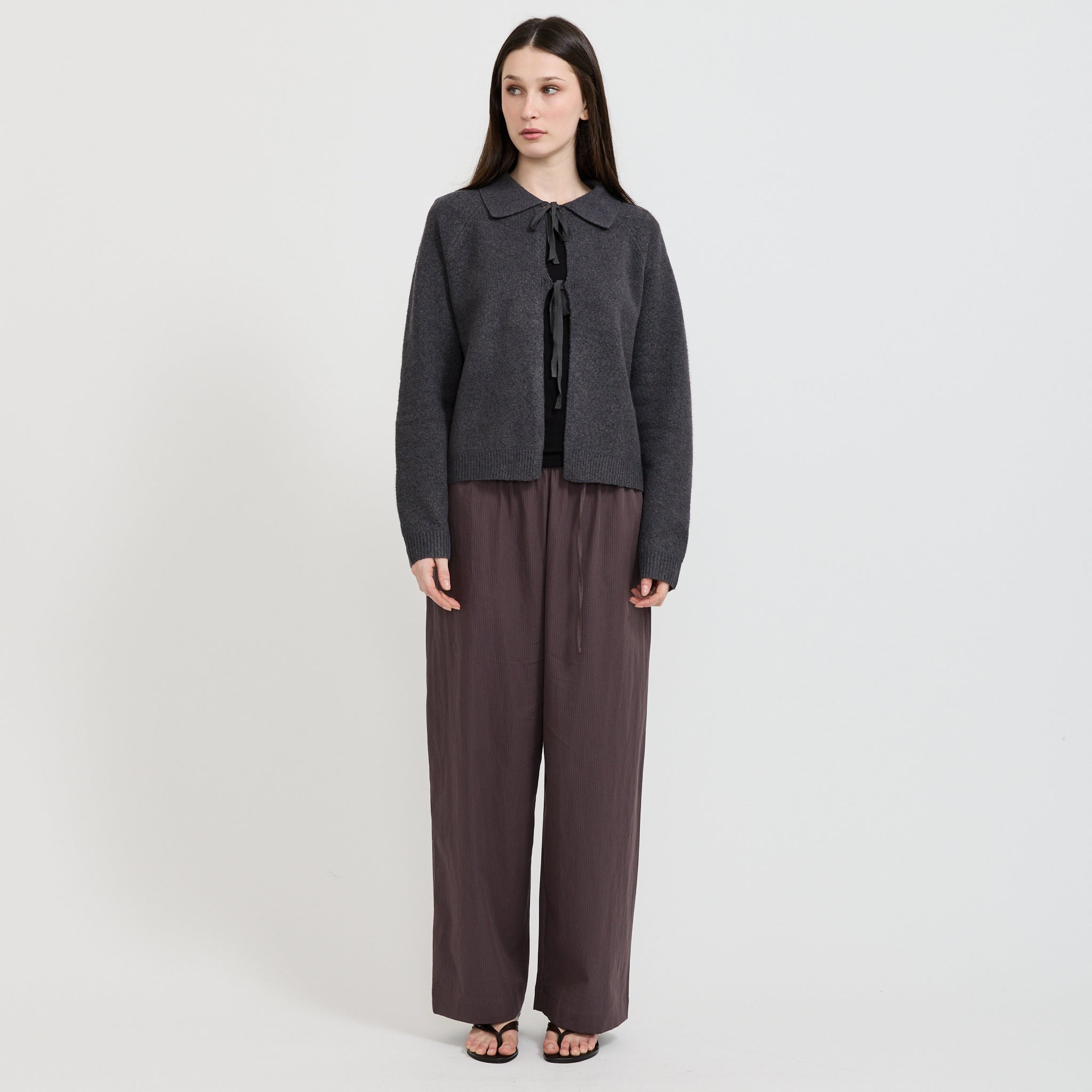 Box Cardigan Charcoal