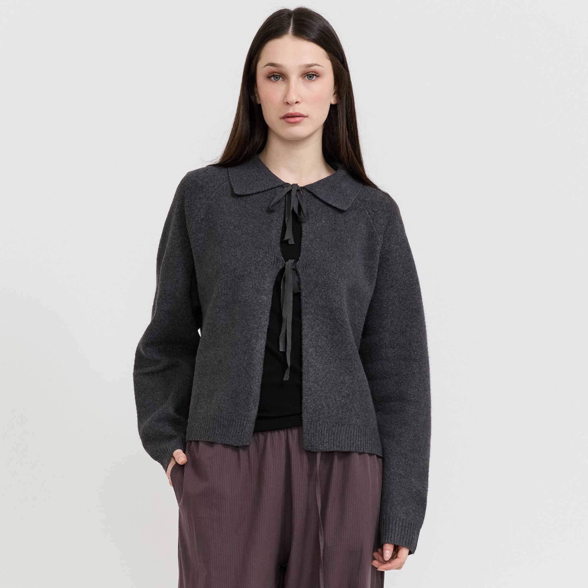 Box Cardigan Charcoal