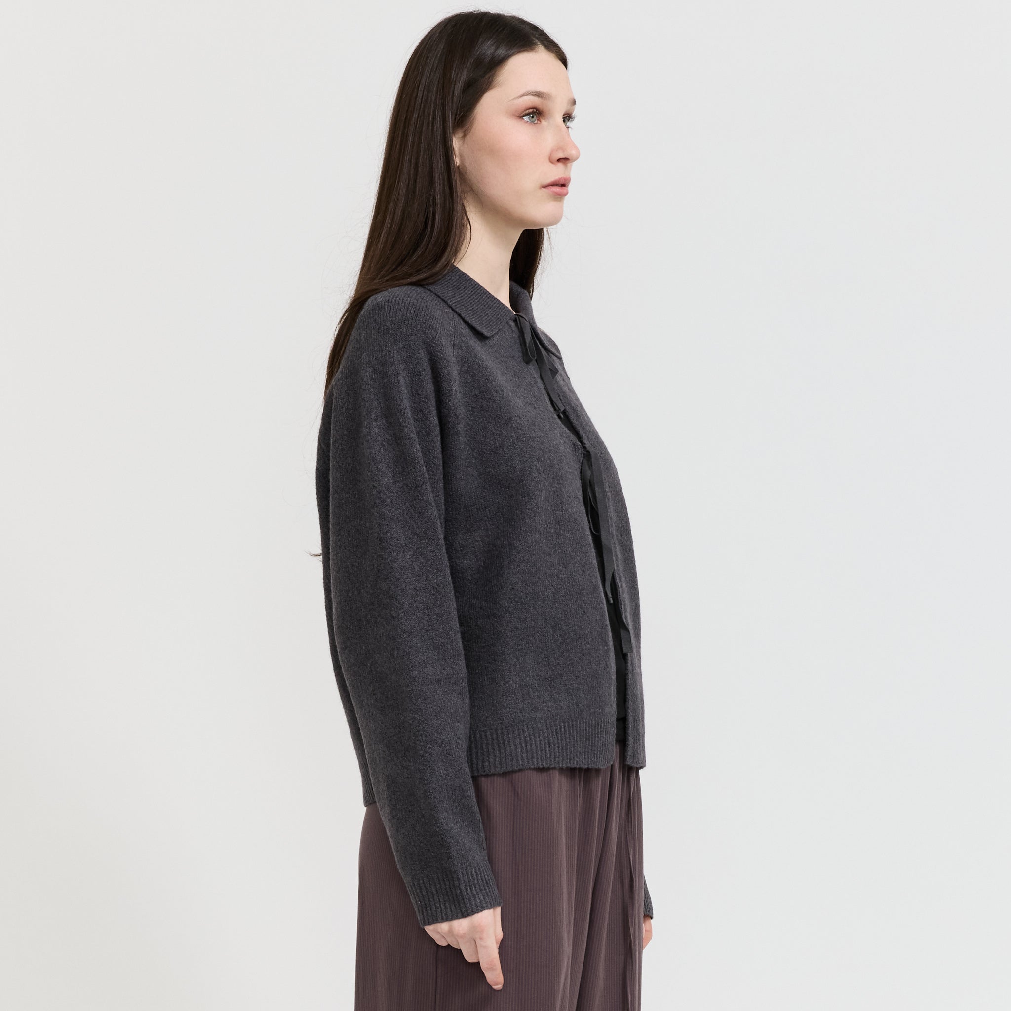 Box Cardigan Charcoal