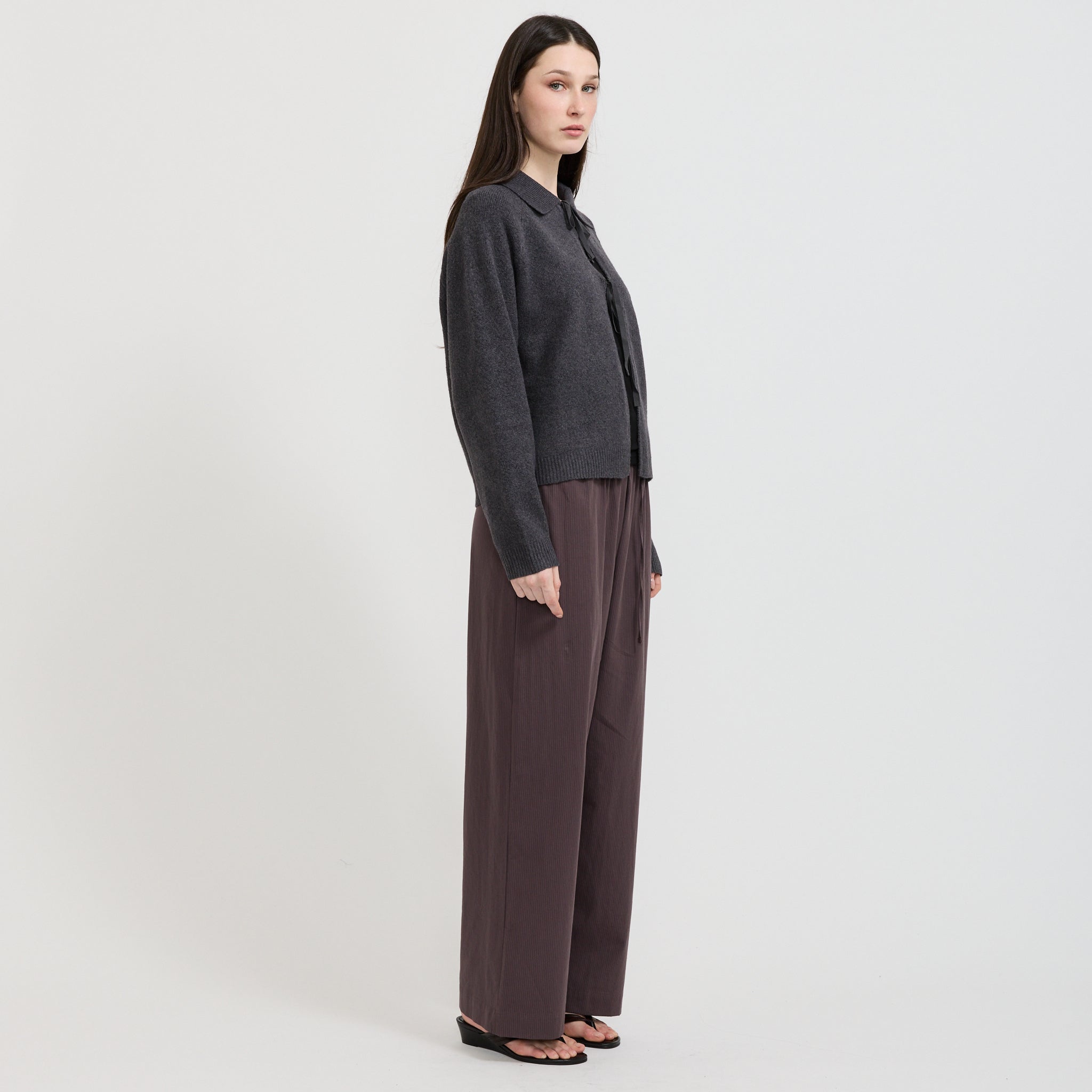 Box Cardigan Charcoal