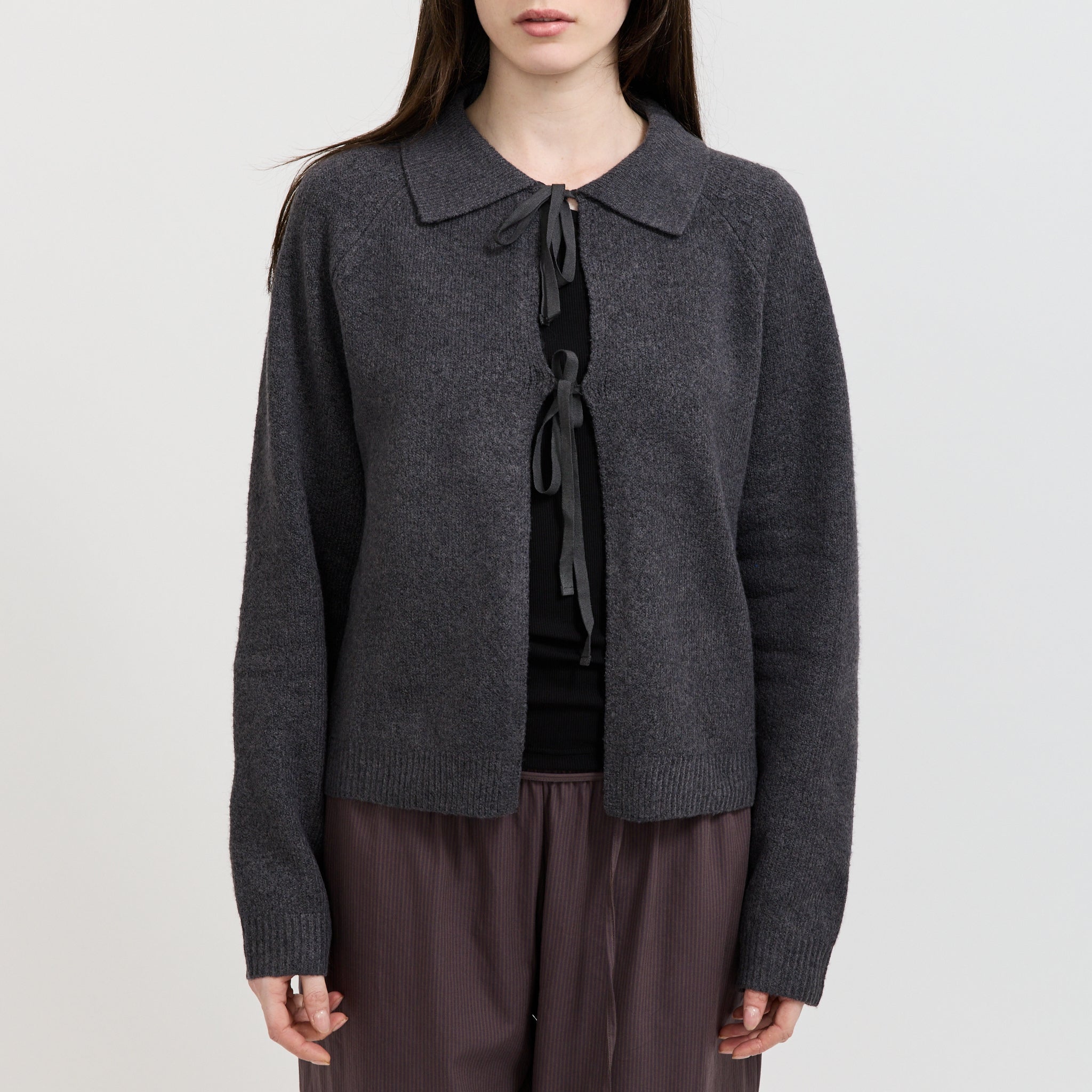 Box Cardigan Charcoal