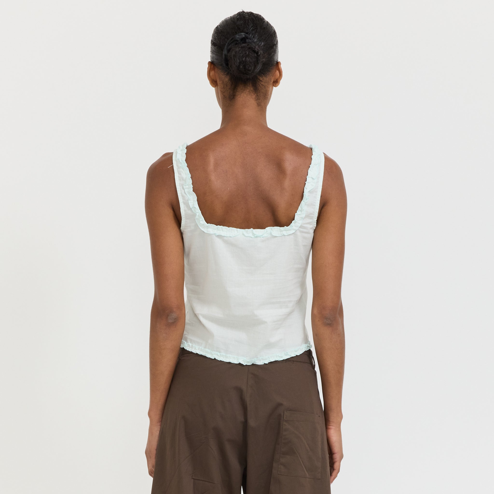 Button Frill Top Mint