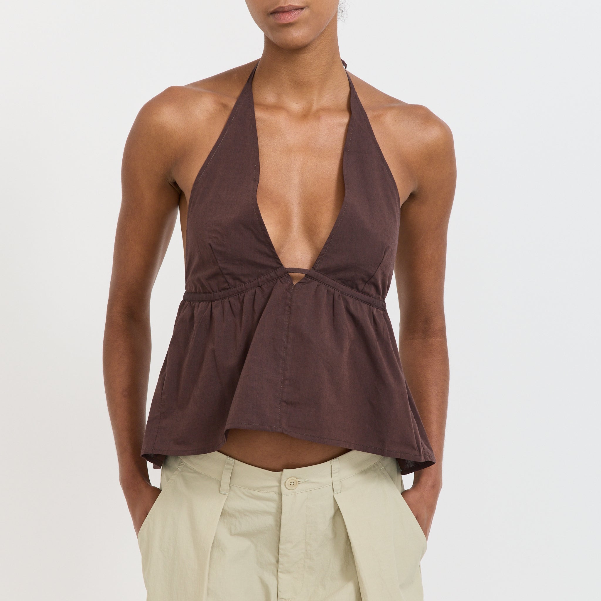 Button Halter Umber