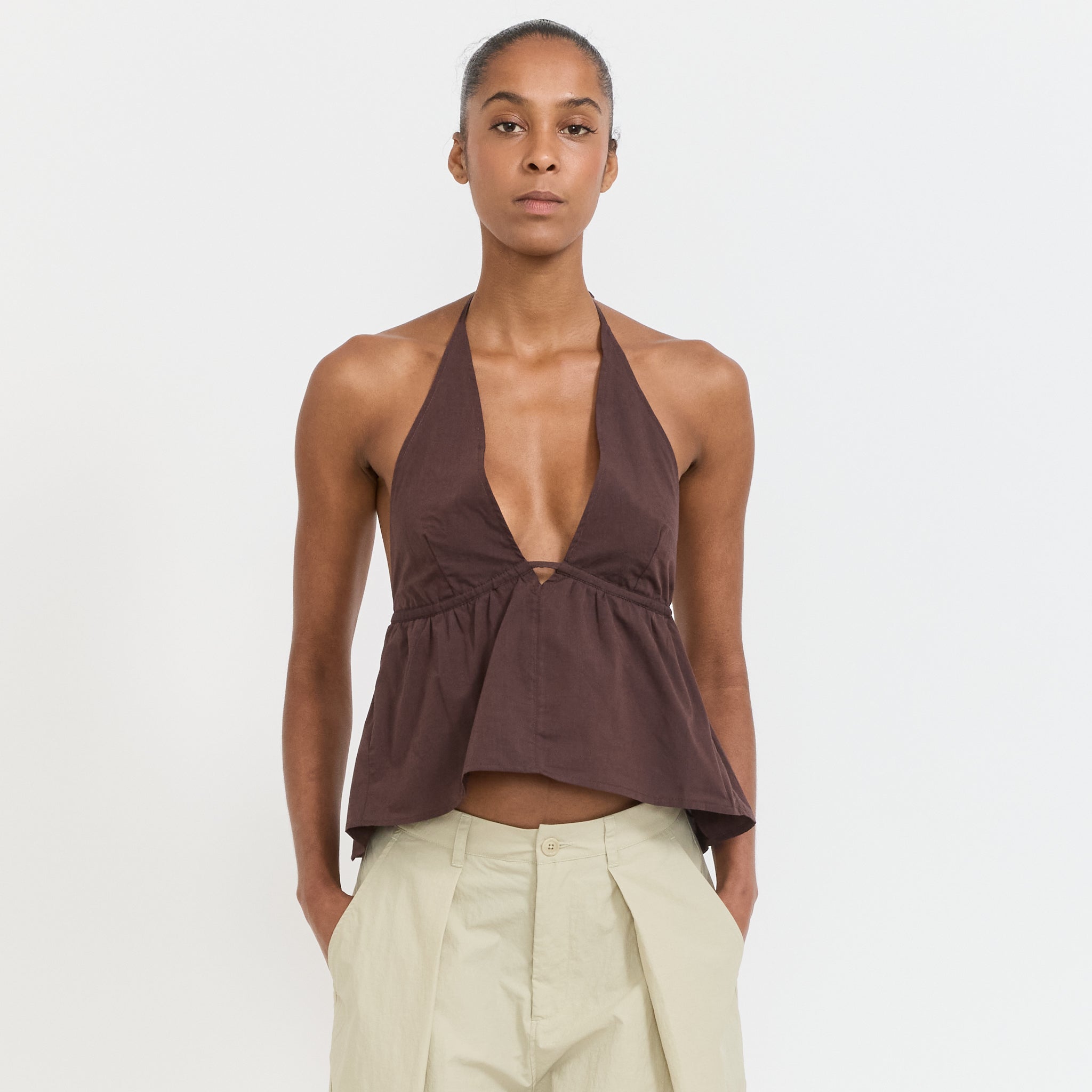 Button Halter Umber