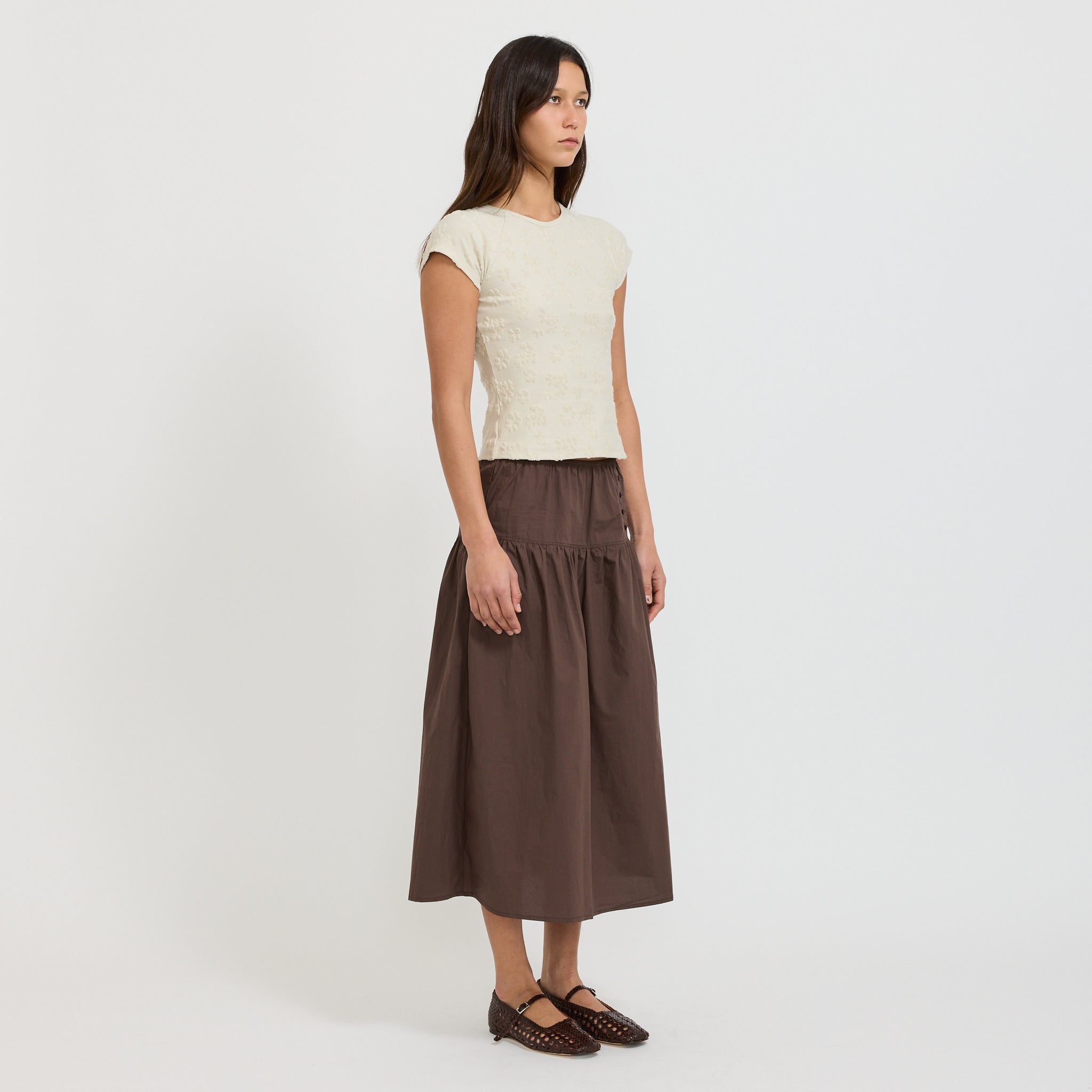Button Skirt Chocolate