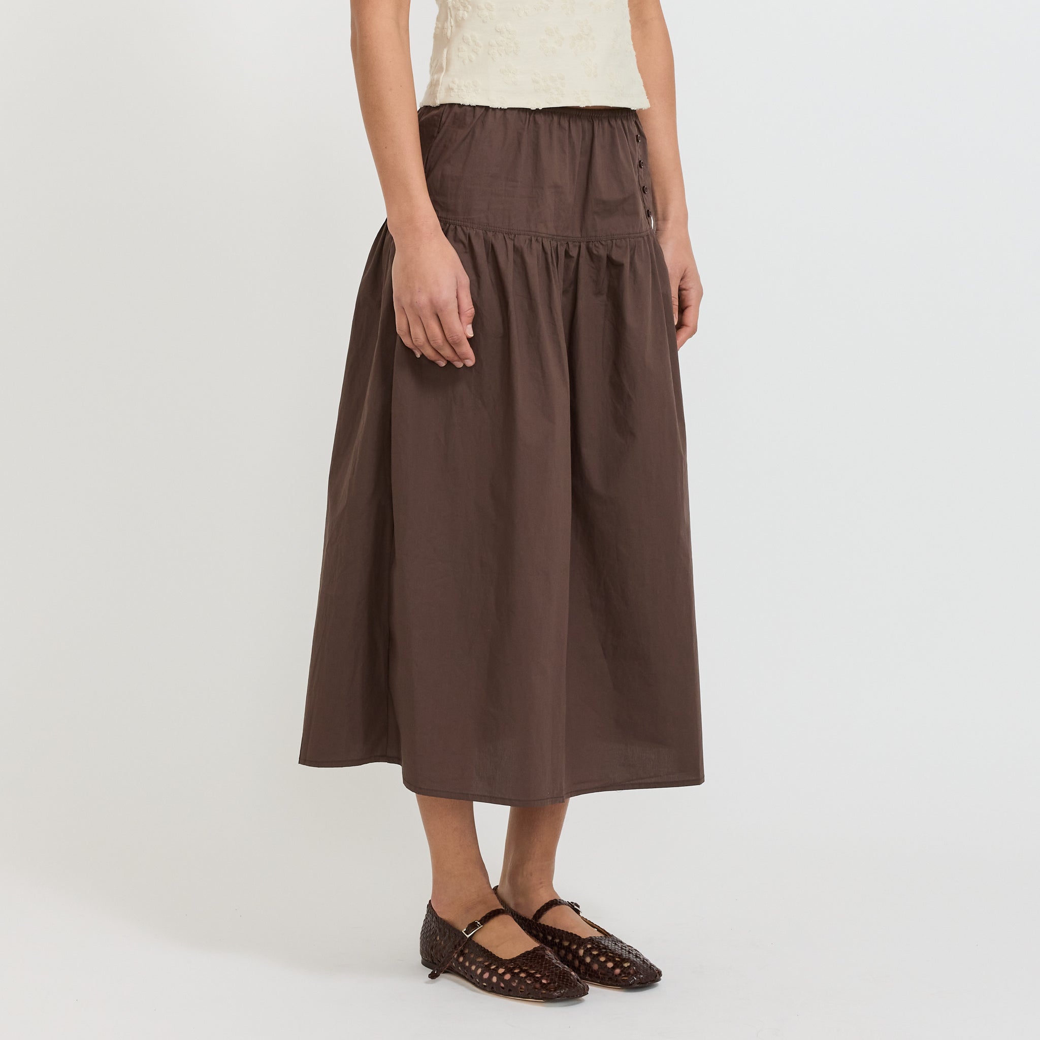 Button Skirt Chocolate