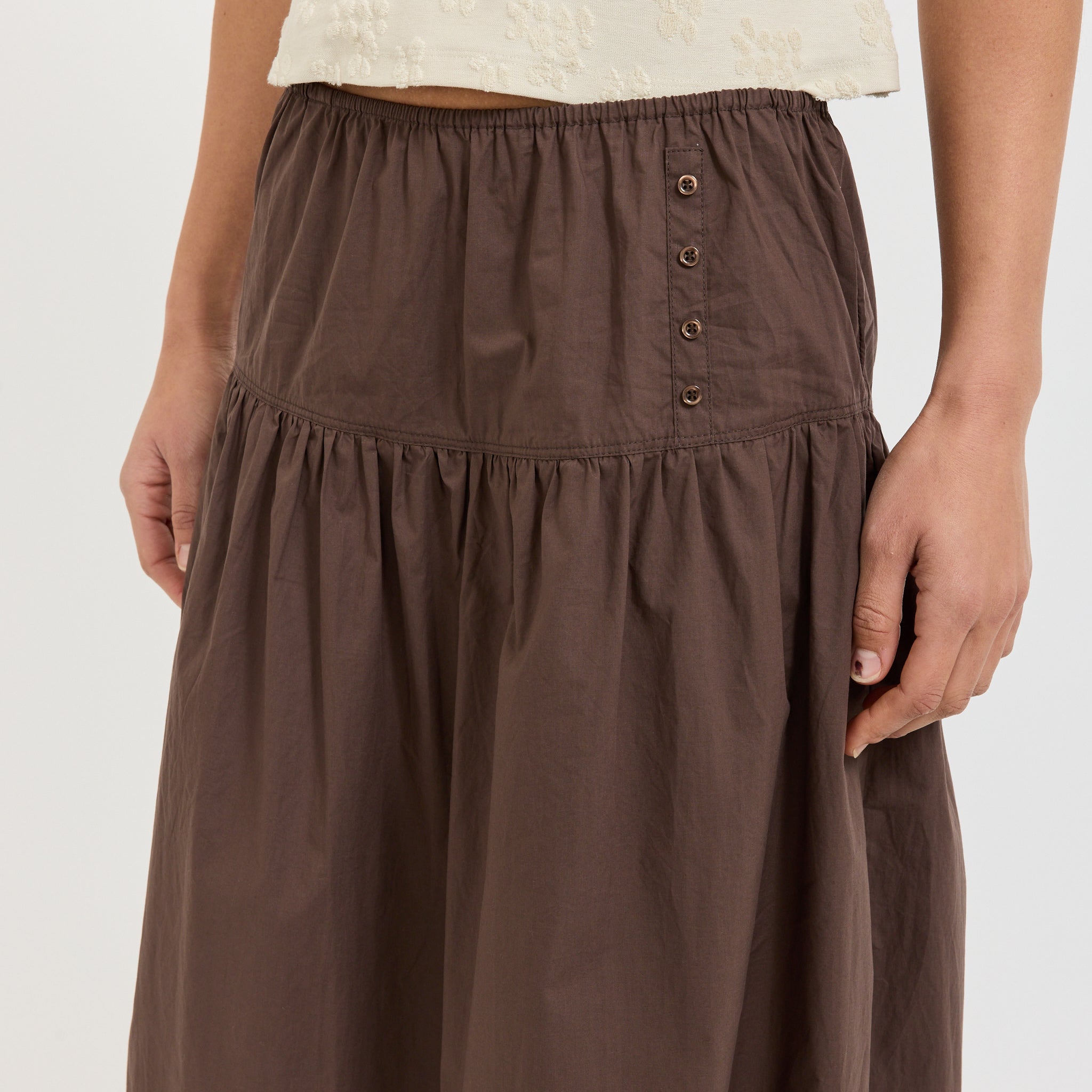 Button Skirt Chocolate