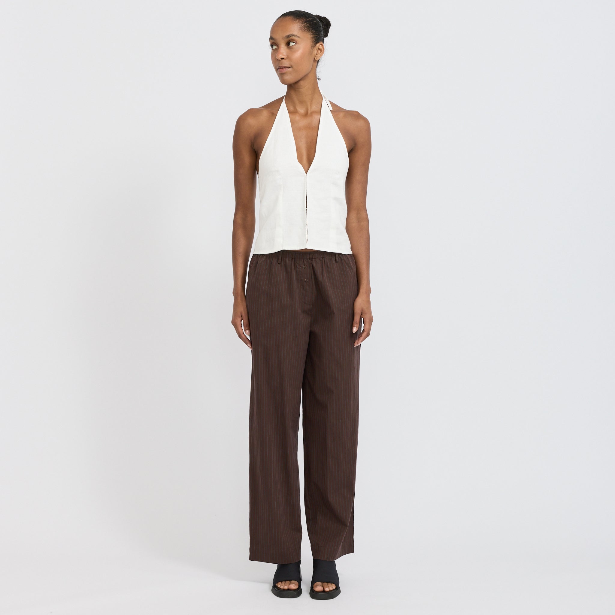 Close Halter Top White