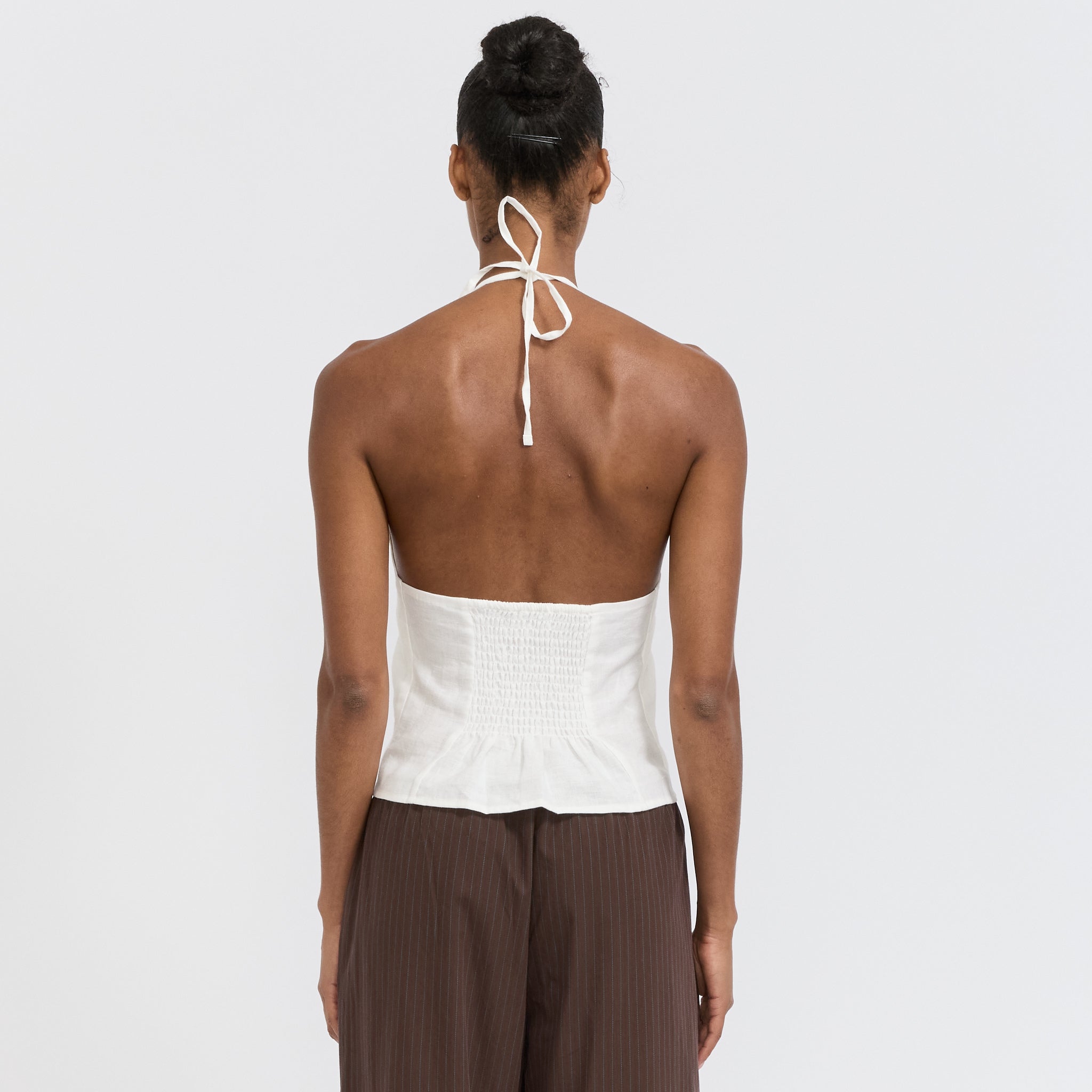 Close Halter Top White
