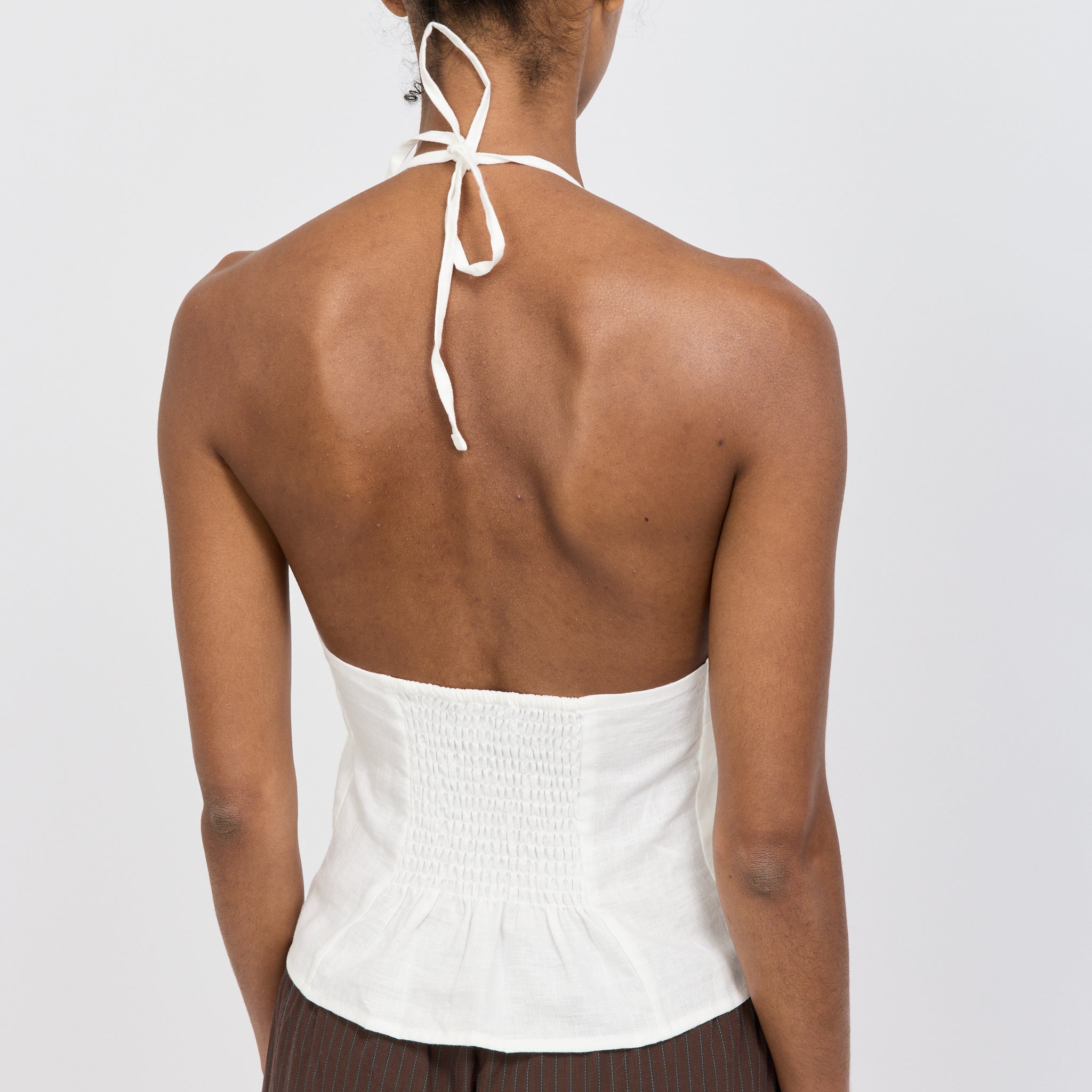 Close Halter Top White