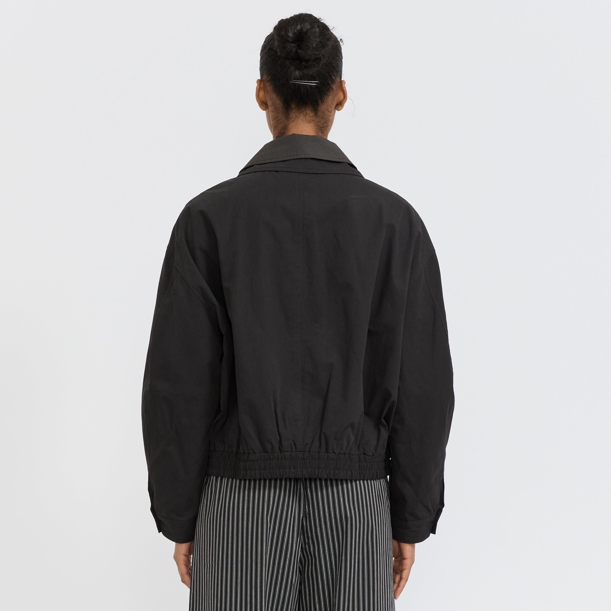 Collared Zip Jacket Black Contrast