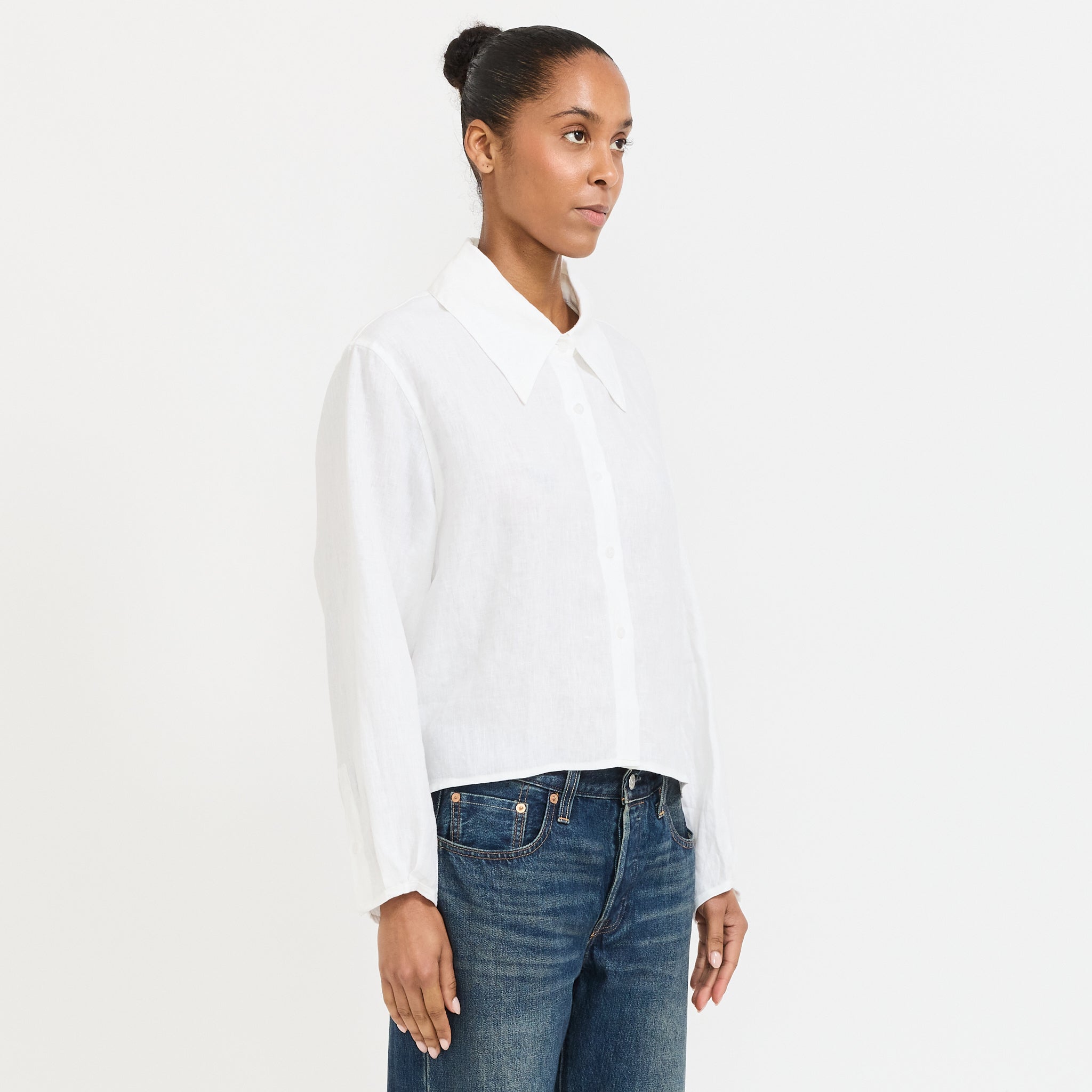 Deiji Studios | Collar Point Shirt White | Maplestore