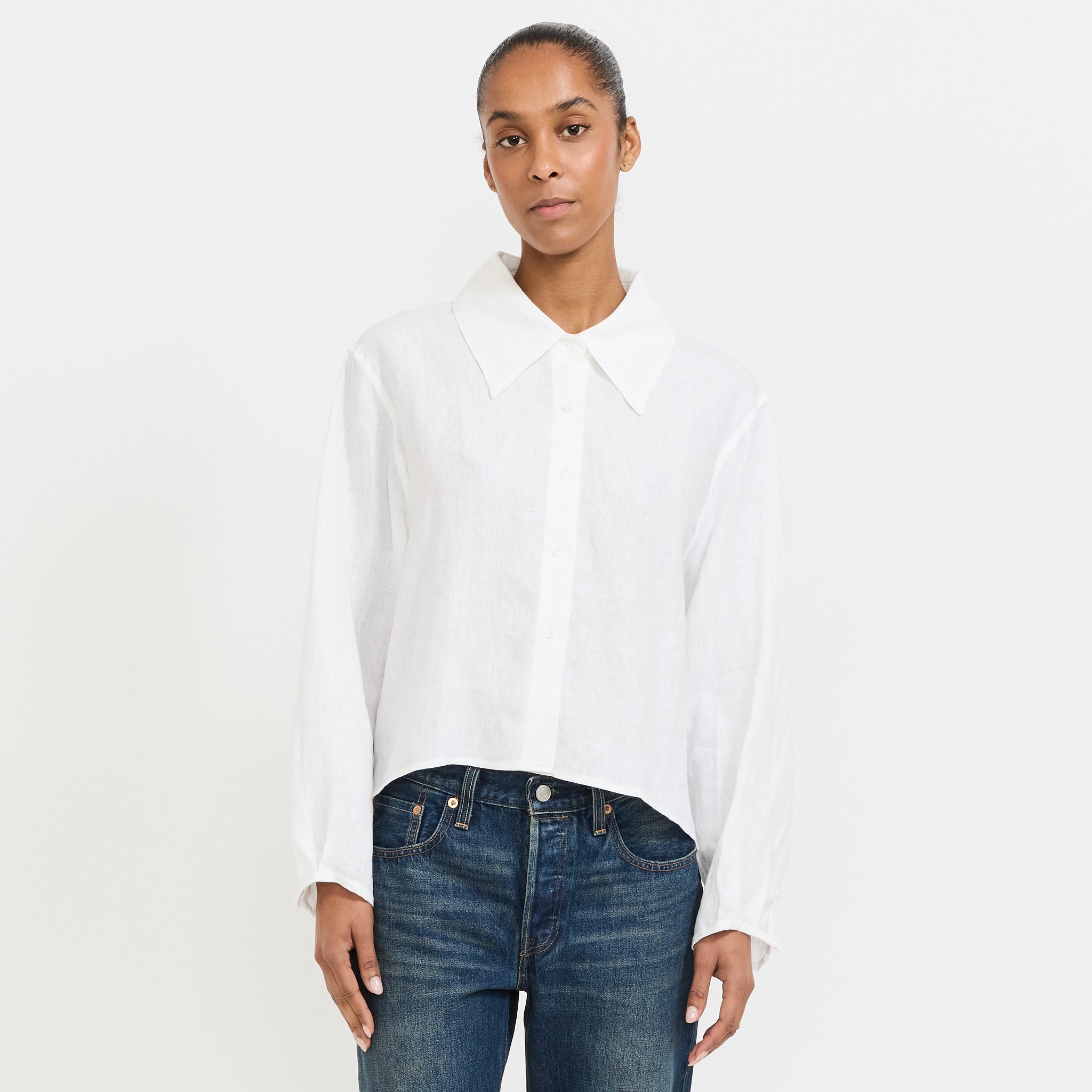 Collar Point Shirt White