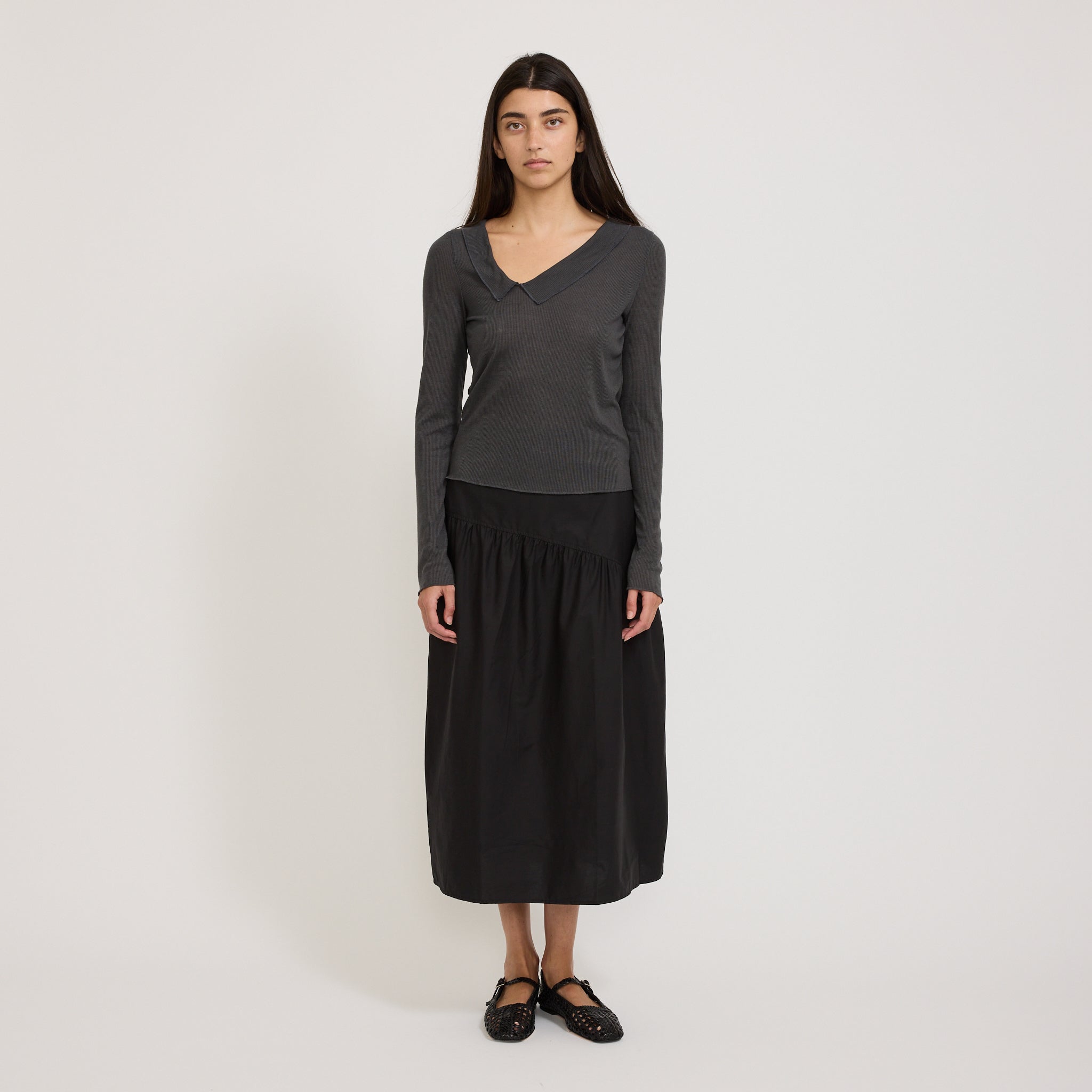 Deiji Studios | Cross Collar Top Night Blue | Maplestore