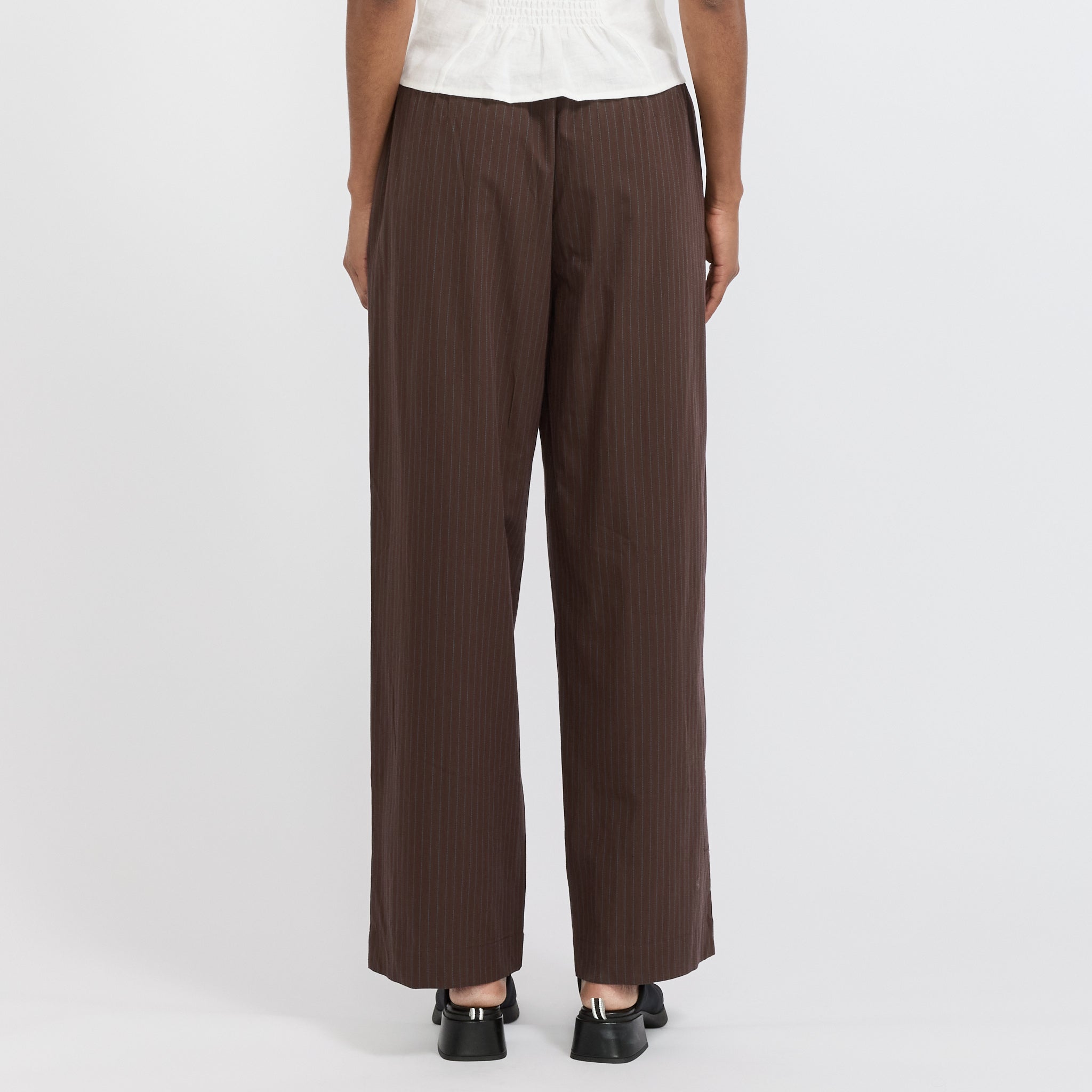 Double Button Pant Brown Stripe