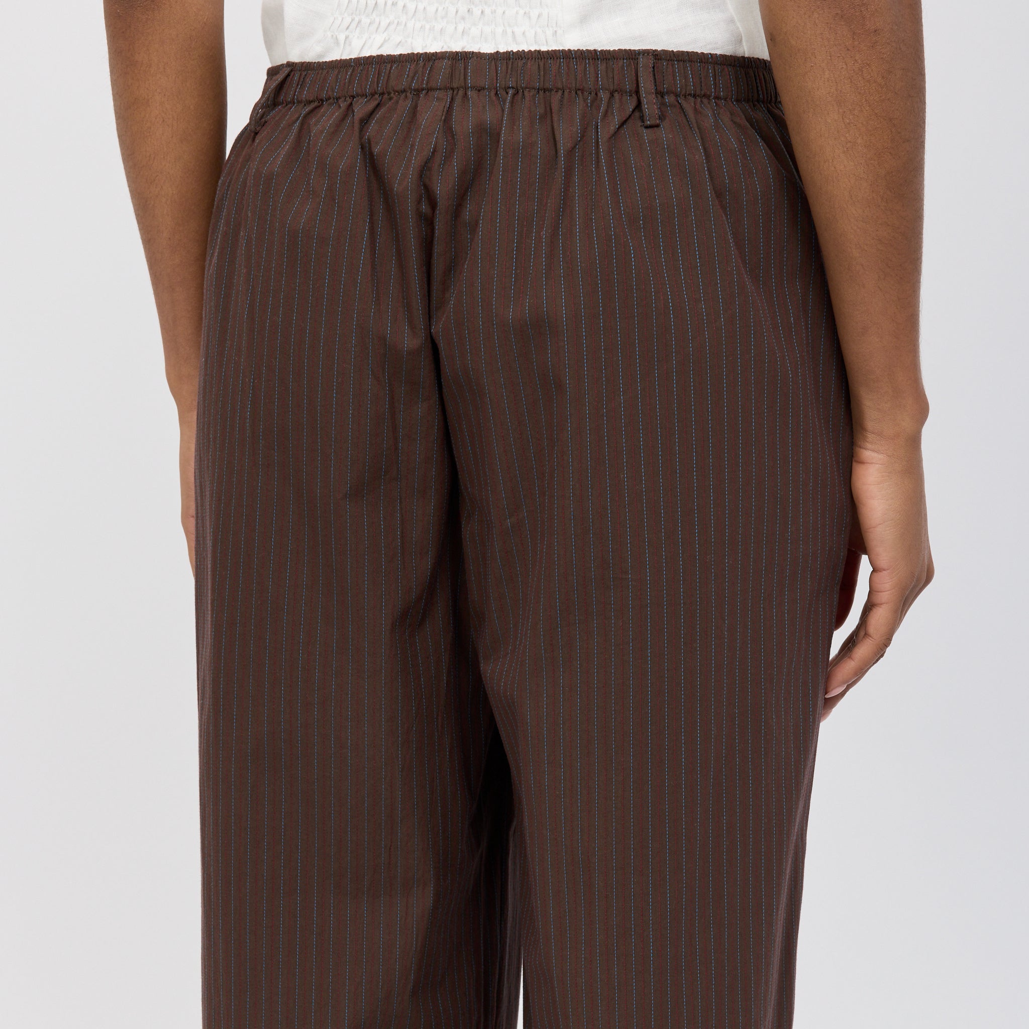 Double Button Pant Brown Stripe