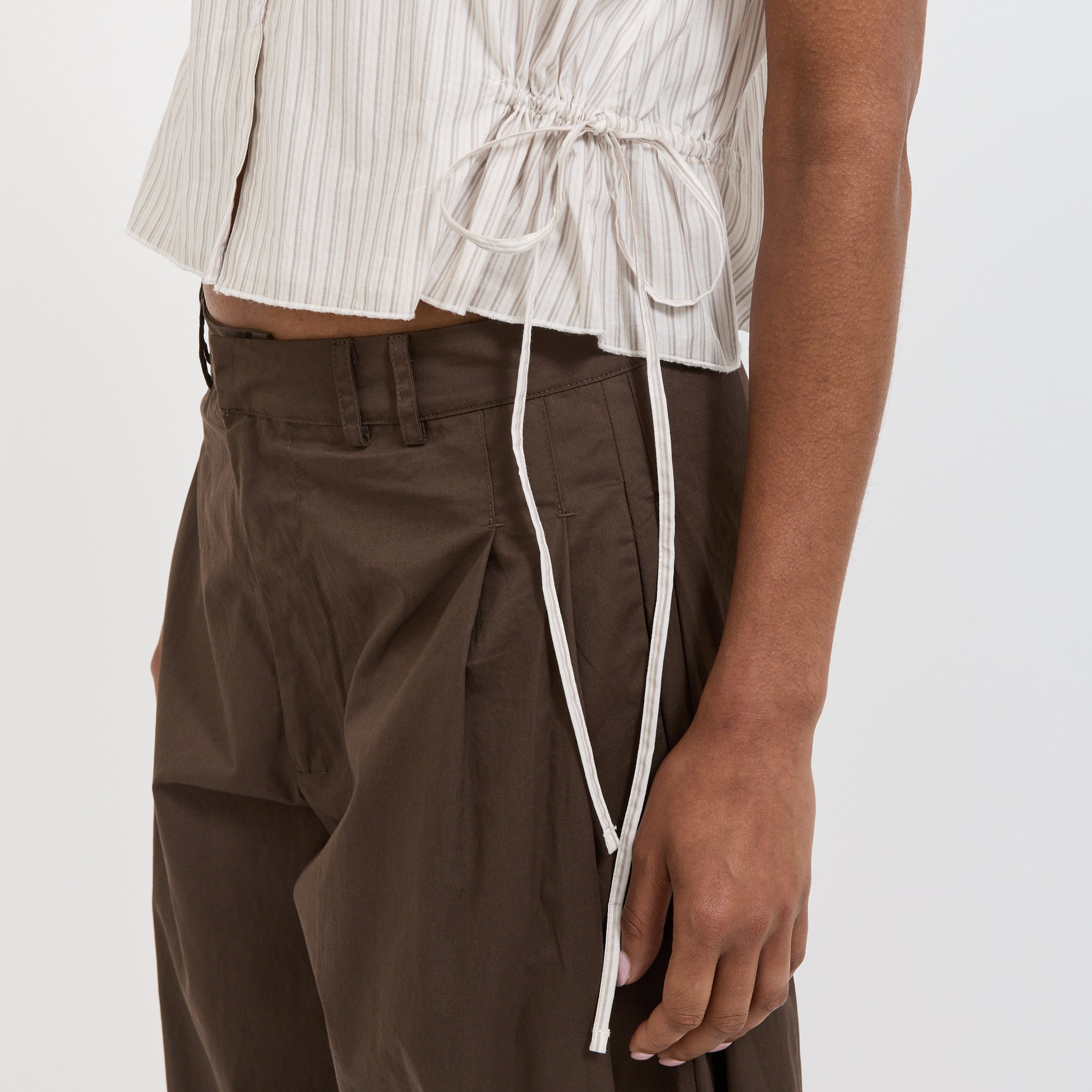 Double Collar Shirt Gull Stripe