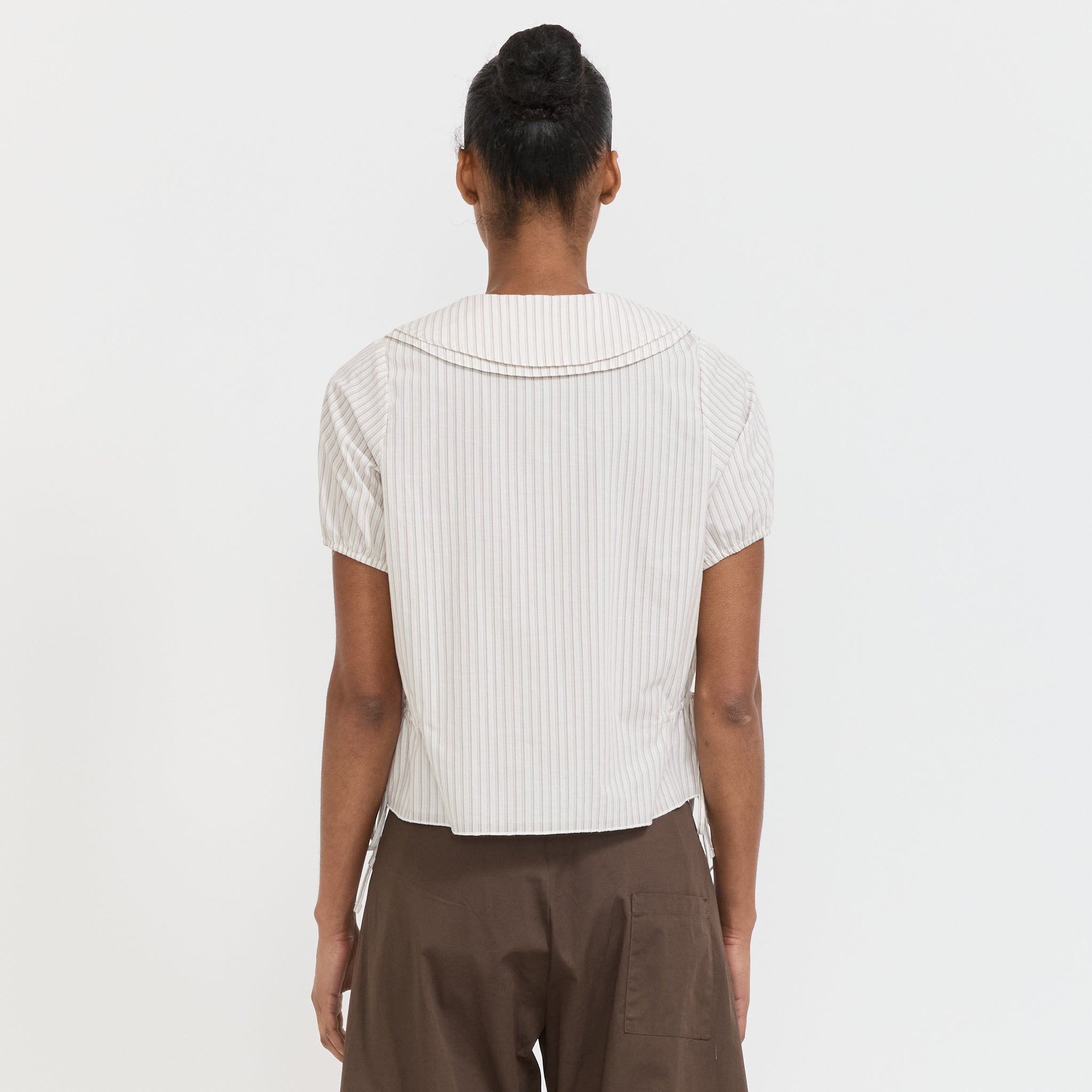 Double Collar Shirt Gull Stripe