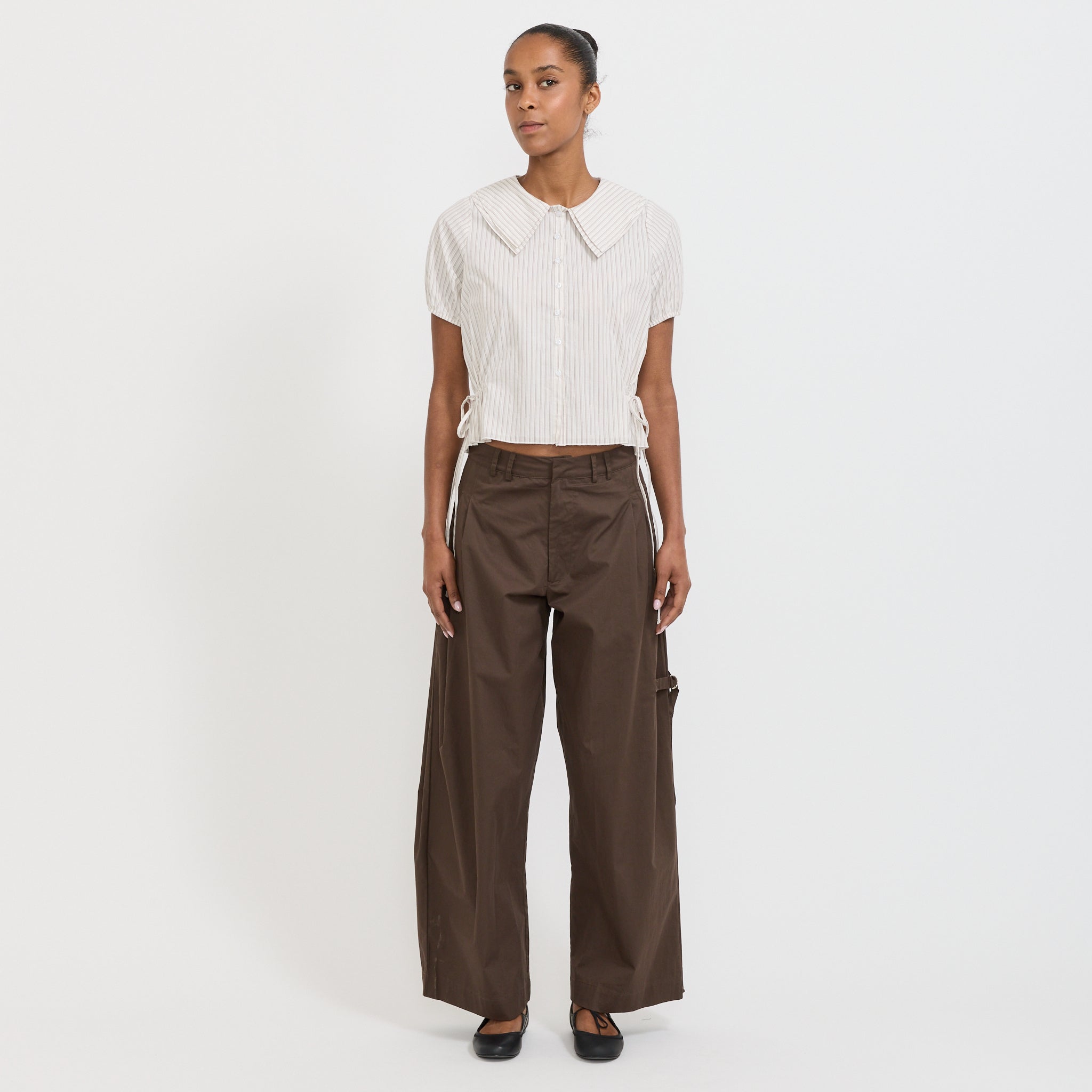 Double Collar Shirt Gull Stripe