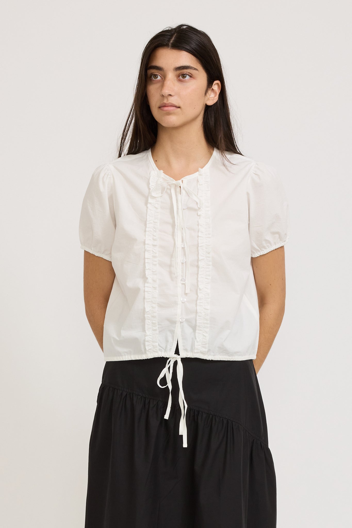 Double Frill Top White