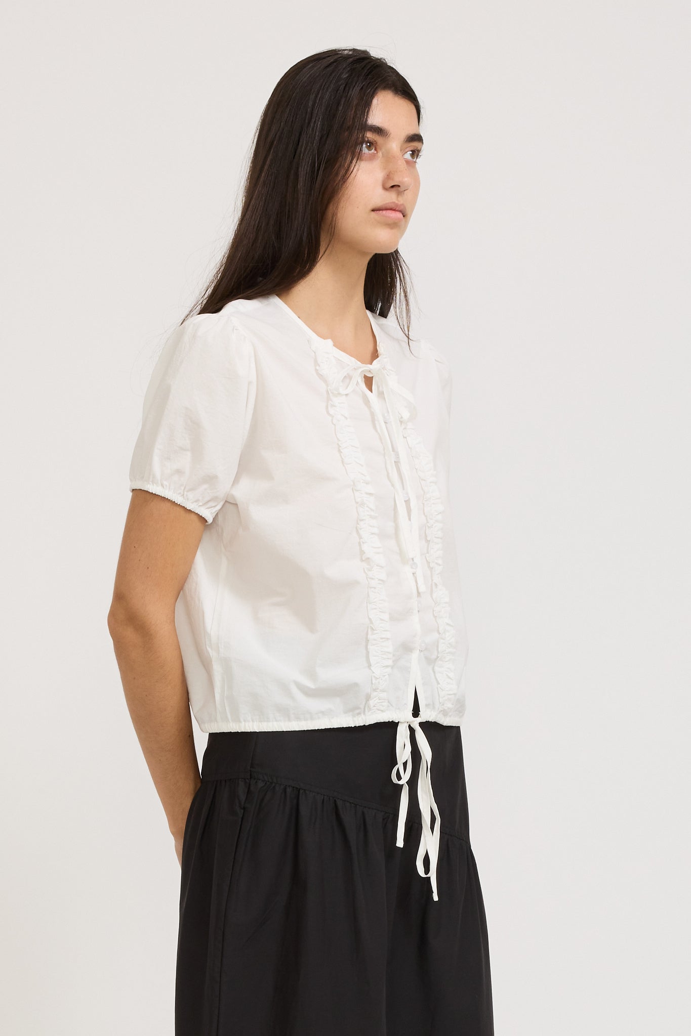 Double Frill Top White