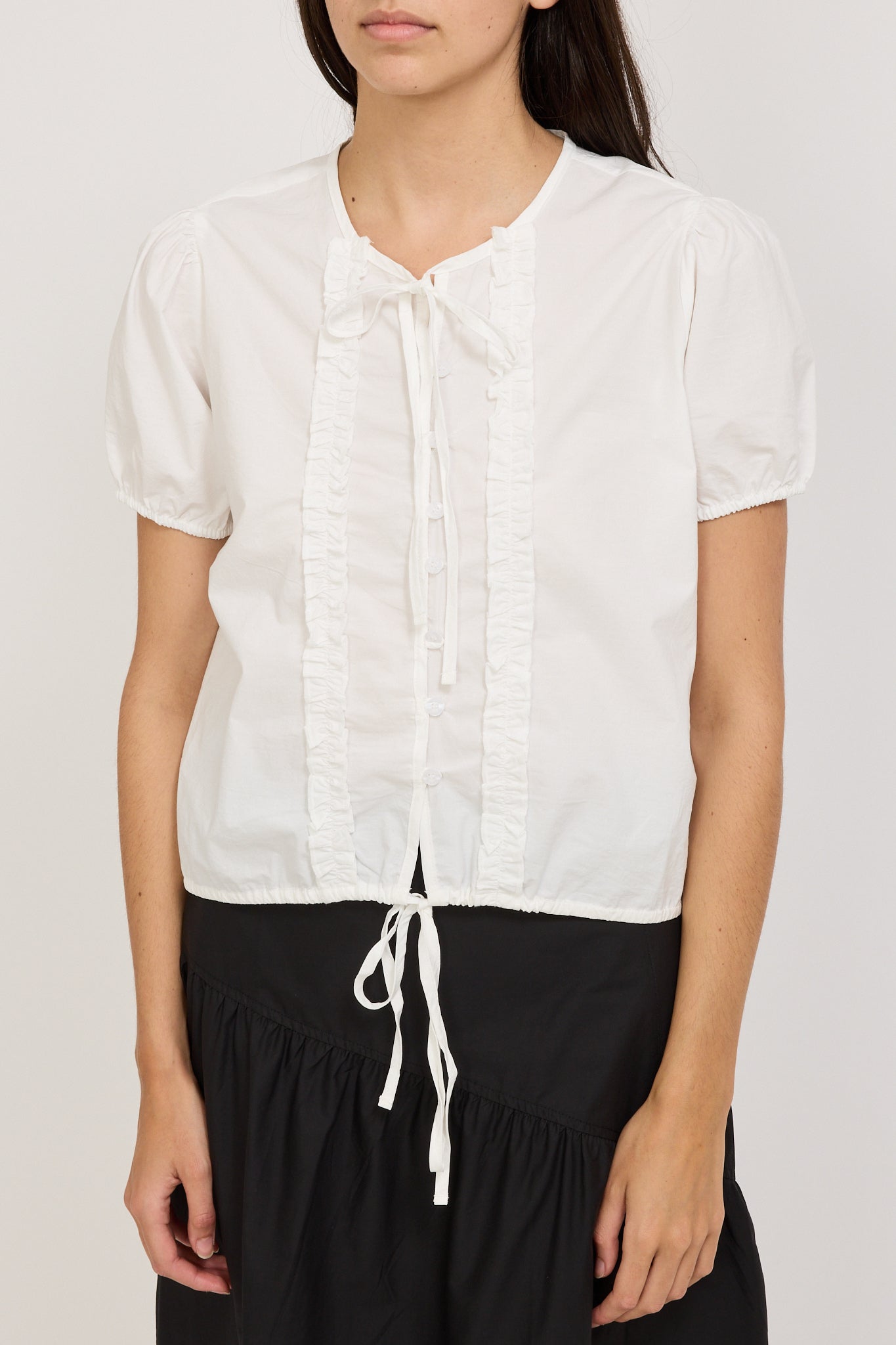 Double Frill Top White