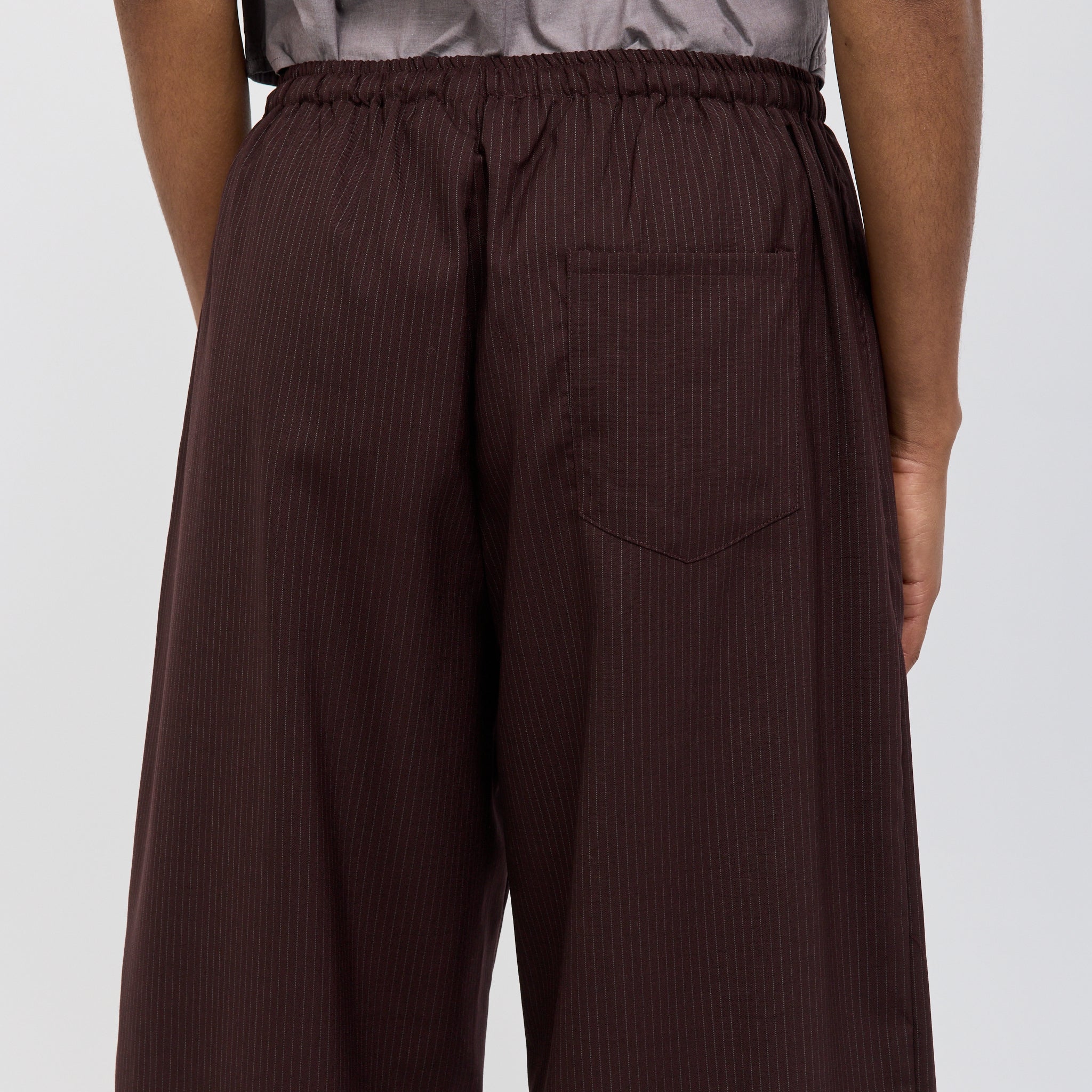Drawcord Culotte Burgundy Brown Stripe